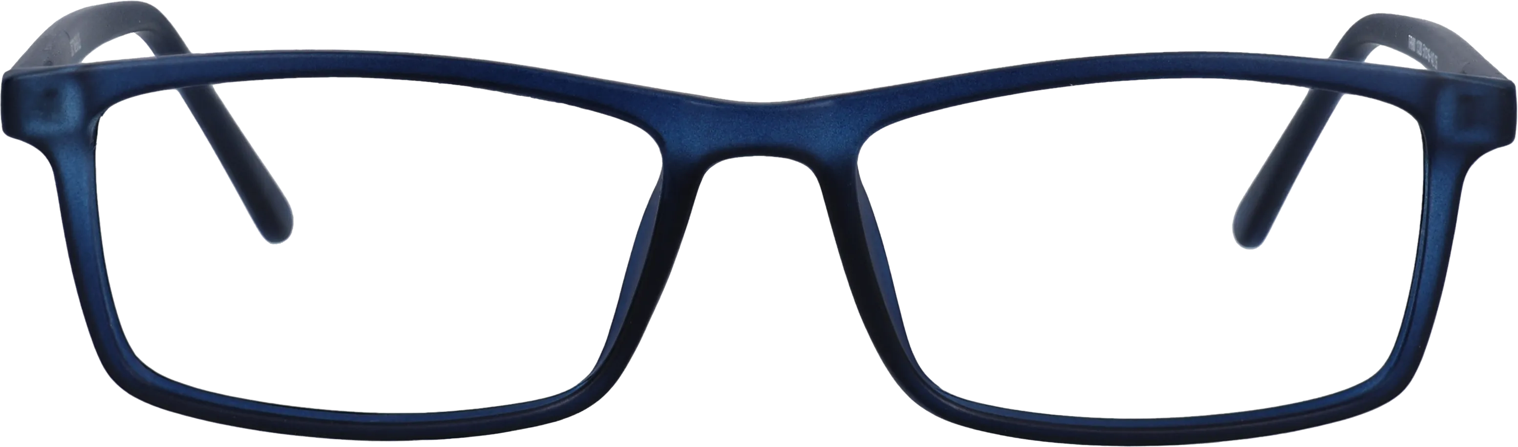 Blue Small optical frame front view with arms open