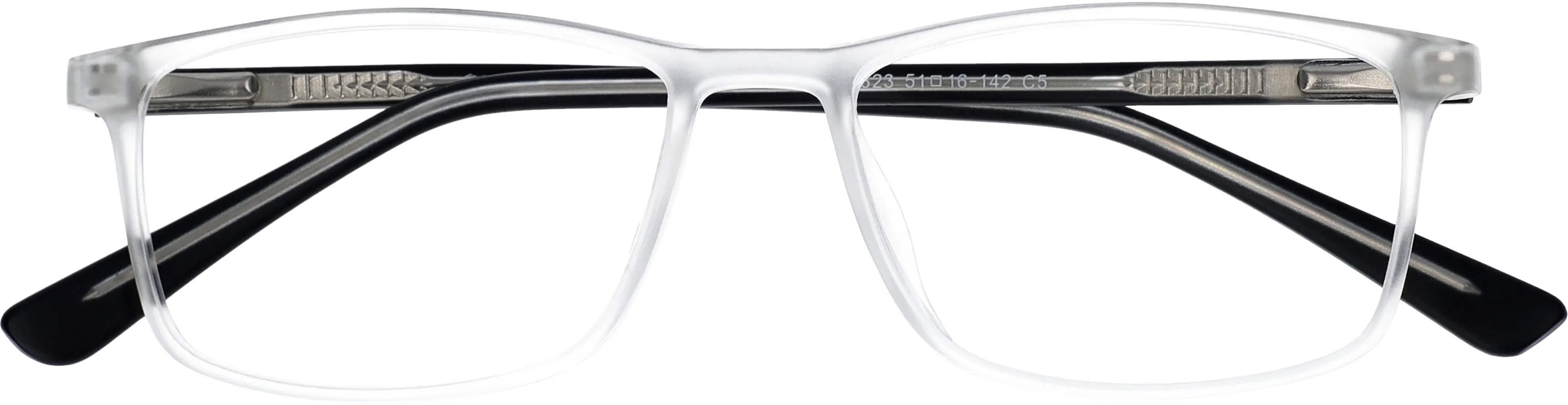  White Medium optical frame front view close-up