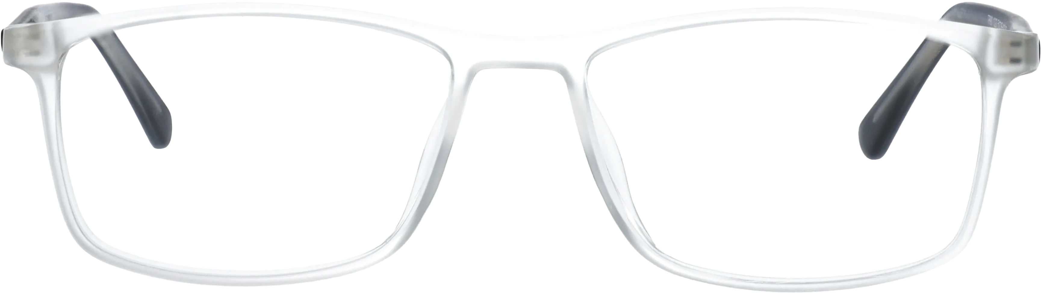 White Medium optical frame front view with arms open