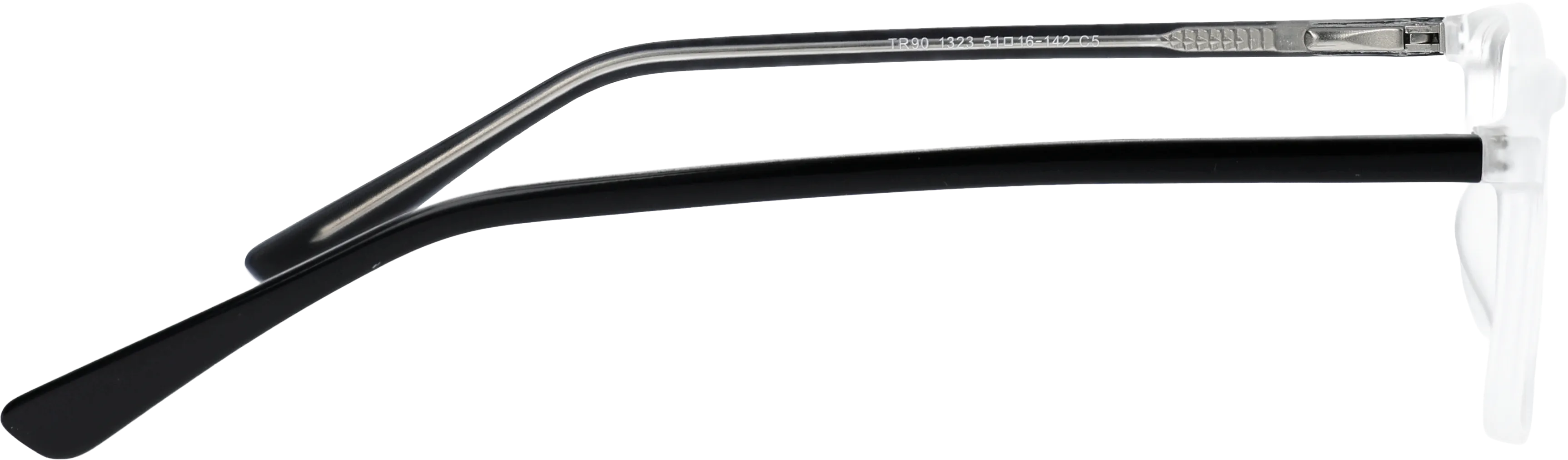 White Medium optical frame side view, highlighting the temples