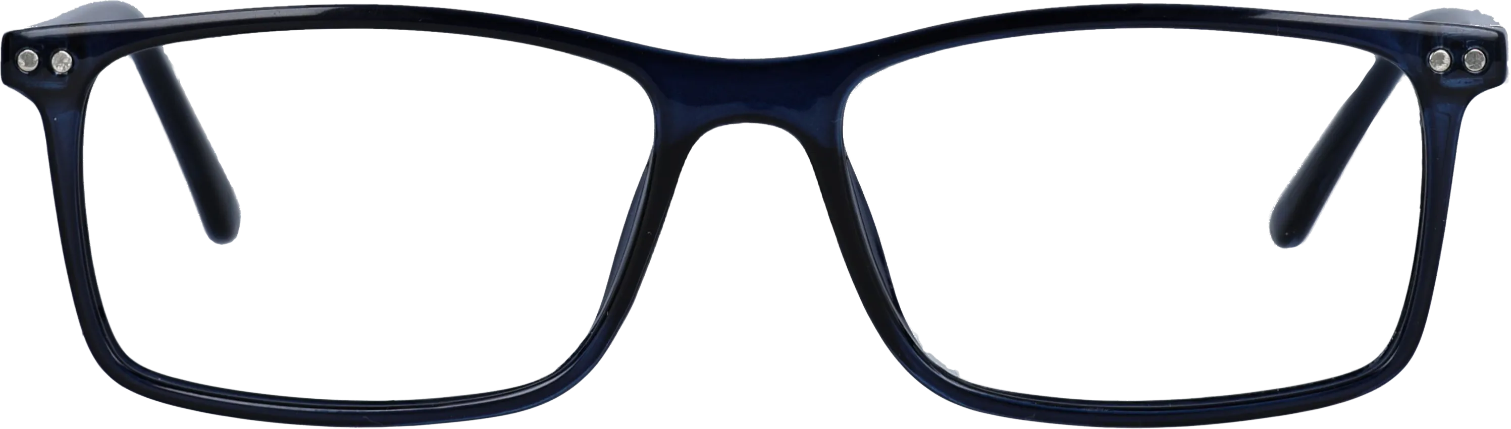 Blue Medium optical frame front view with arms open