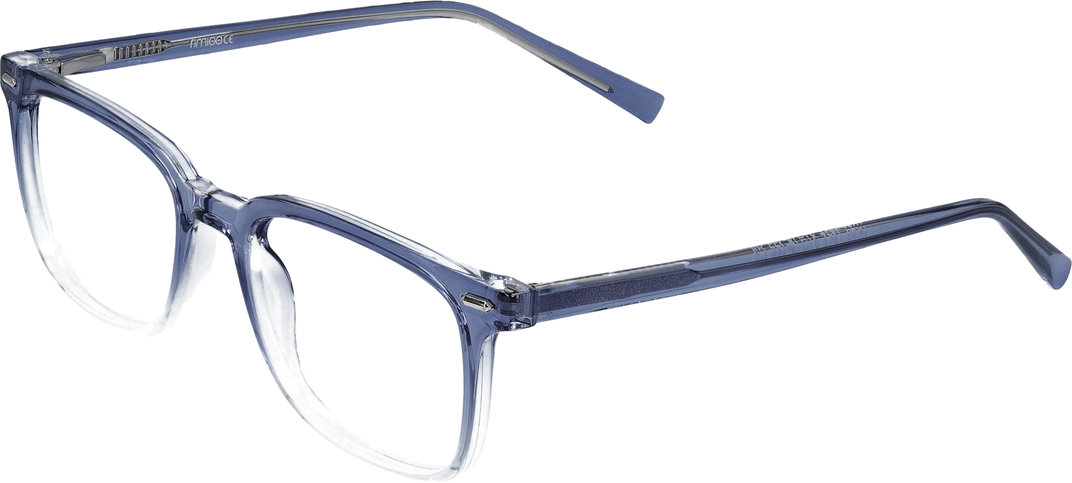 Blue/ Transparent Small optical frame angled view for better detail
