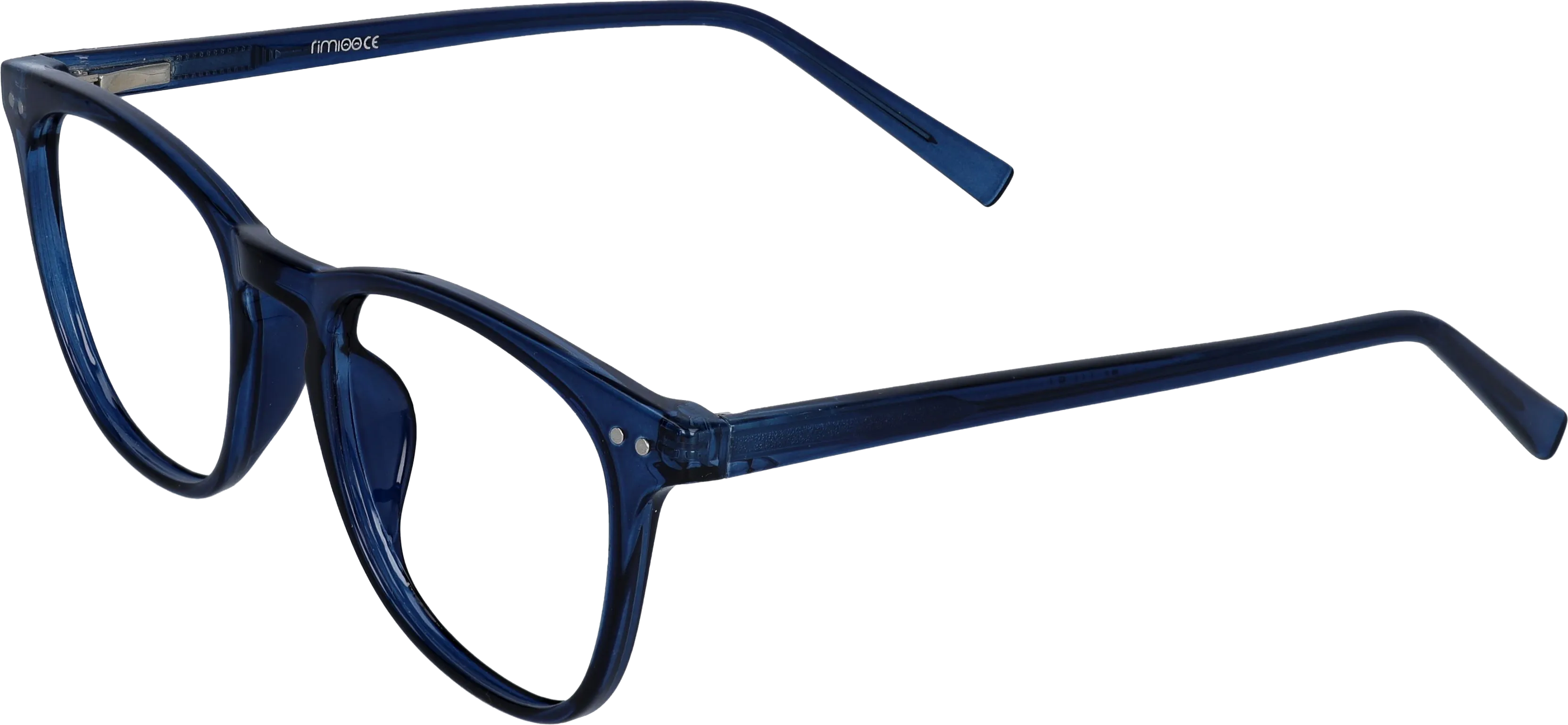 Blue Small optical frame angled view for better detail