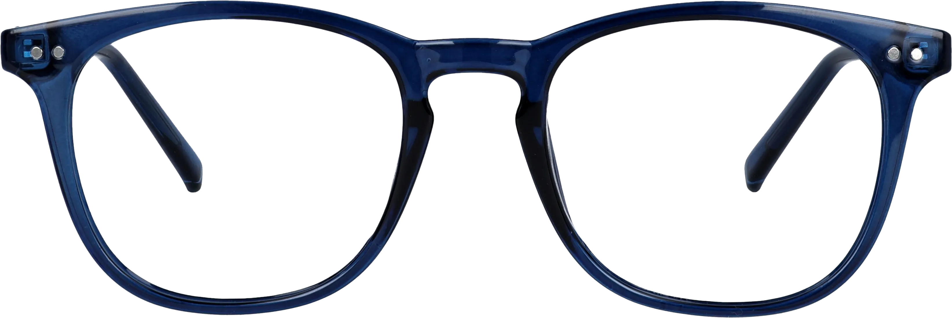 Blue Small optical frame front view with arms open