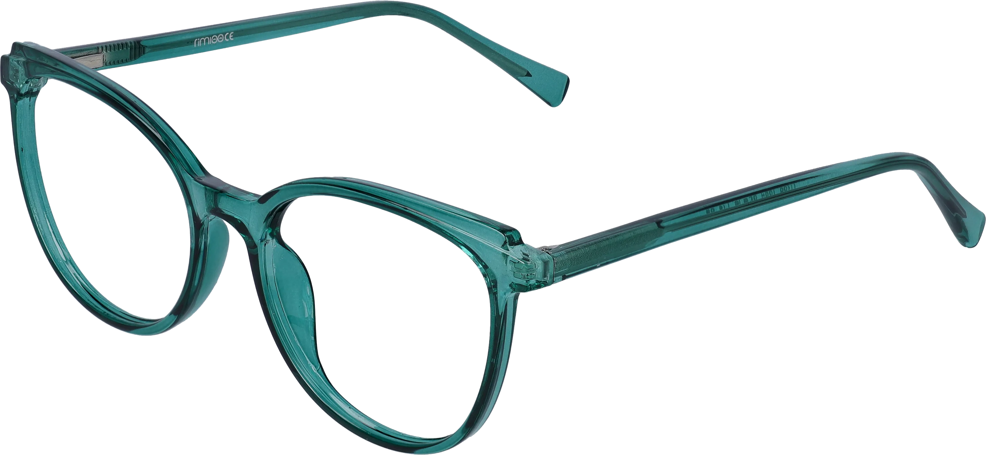 Teal Medium optical frame angled view for better detail