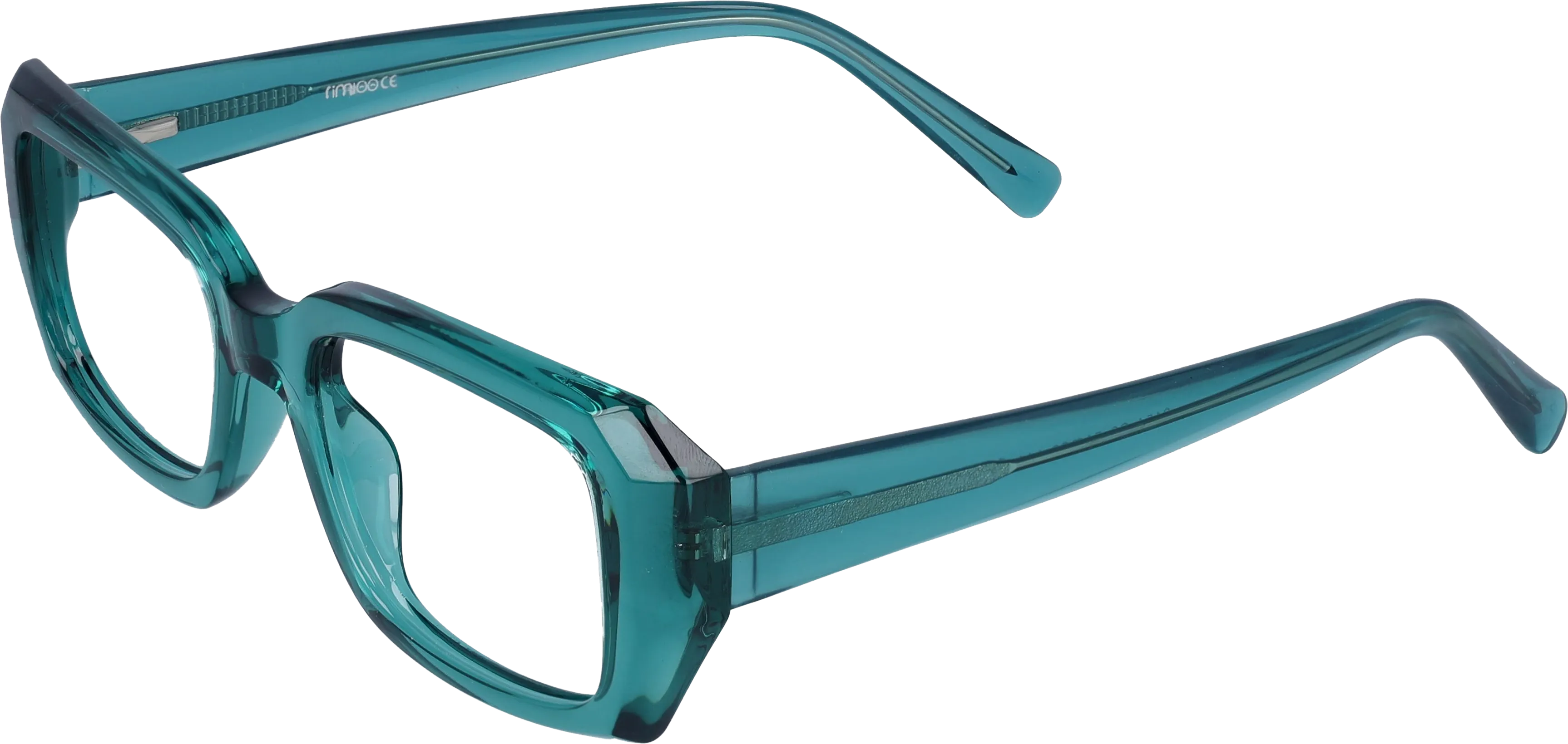Teal Medium optical frame angled view for better detail