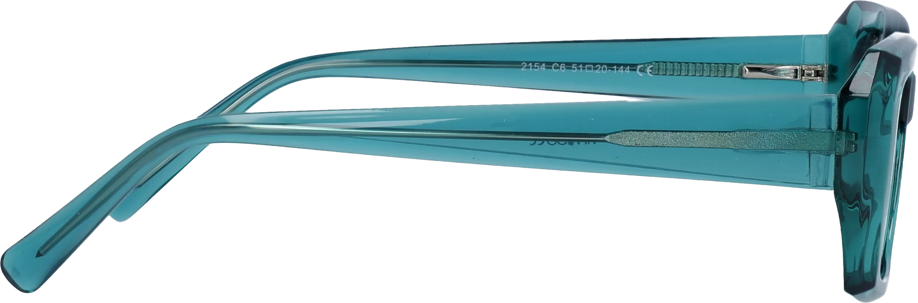 Teal Medium optical frame side view, highlighting the temples