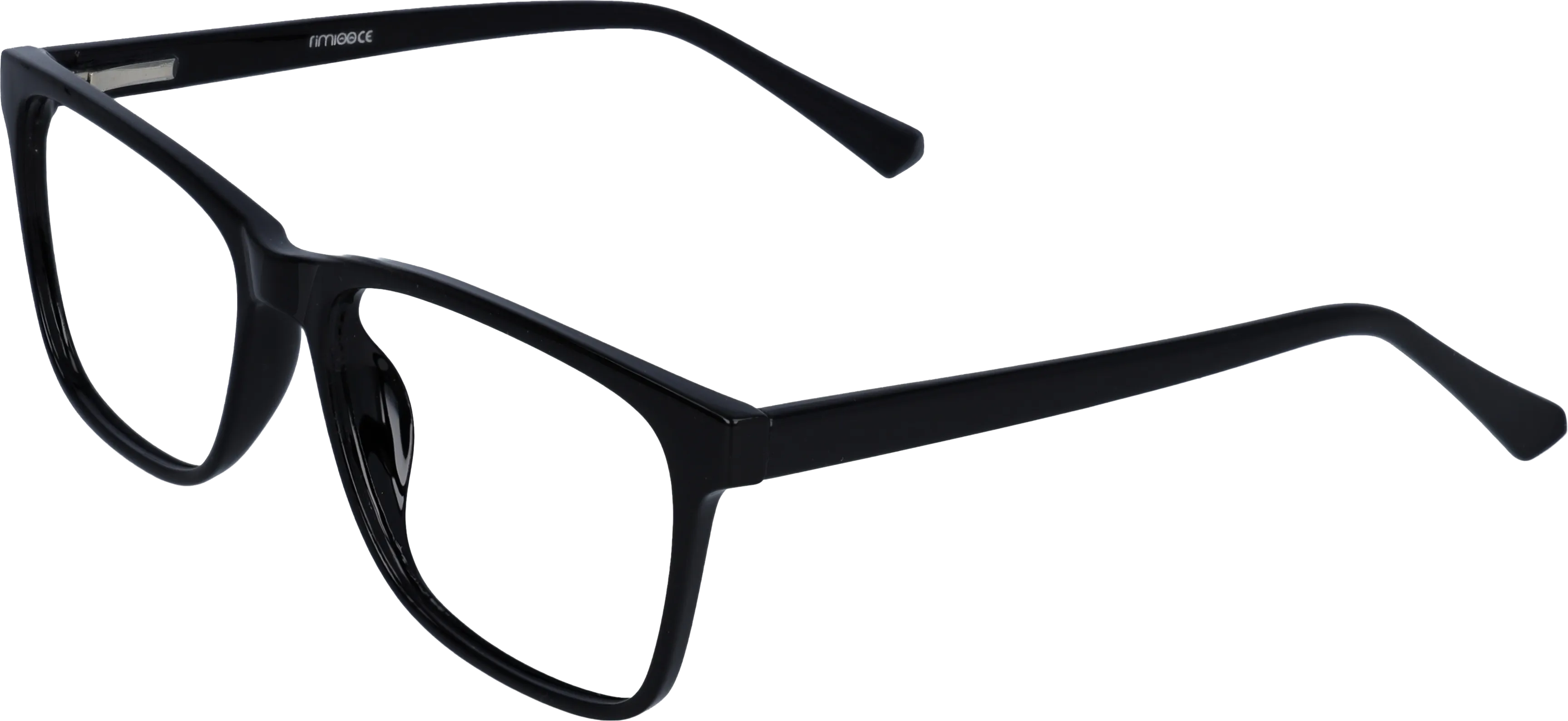 Black Extra Large optical frame angled view for better detail