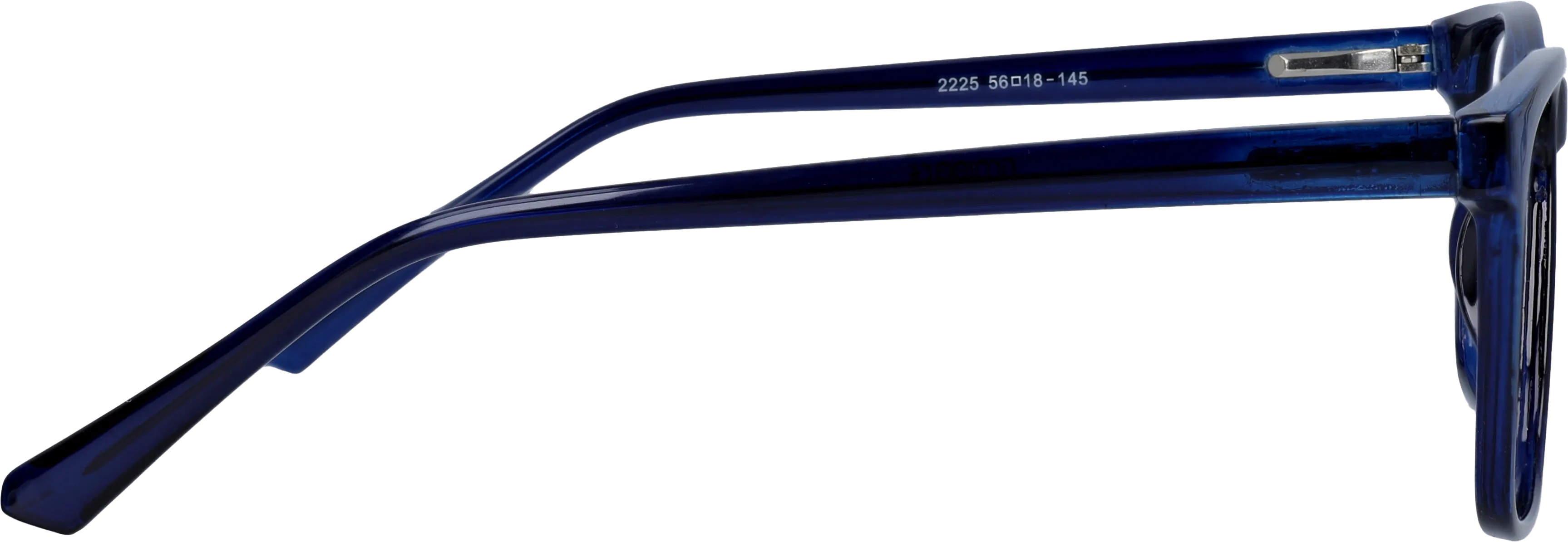 Blue Extra Large optical frame side view, highlighting the temples