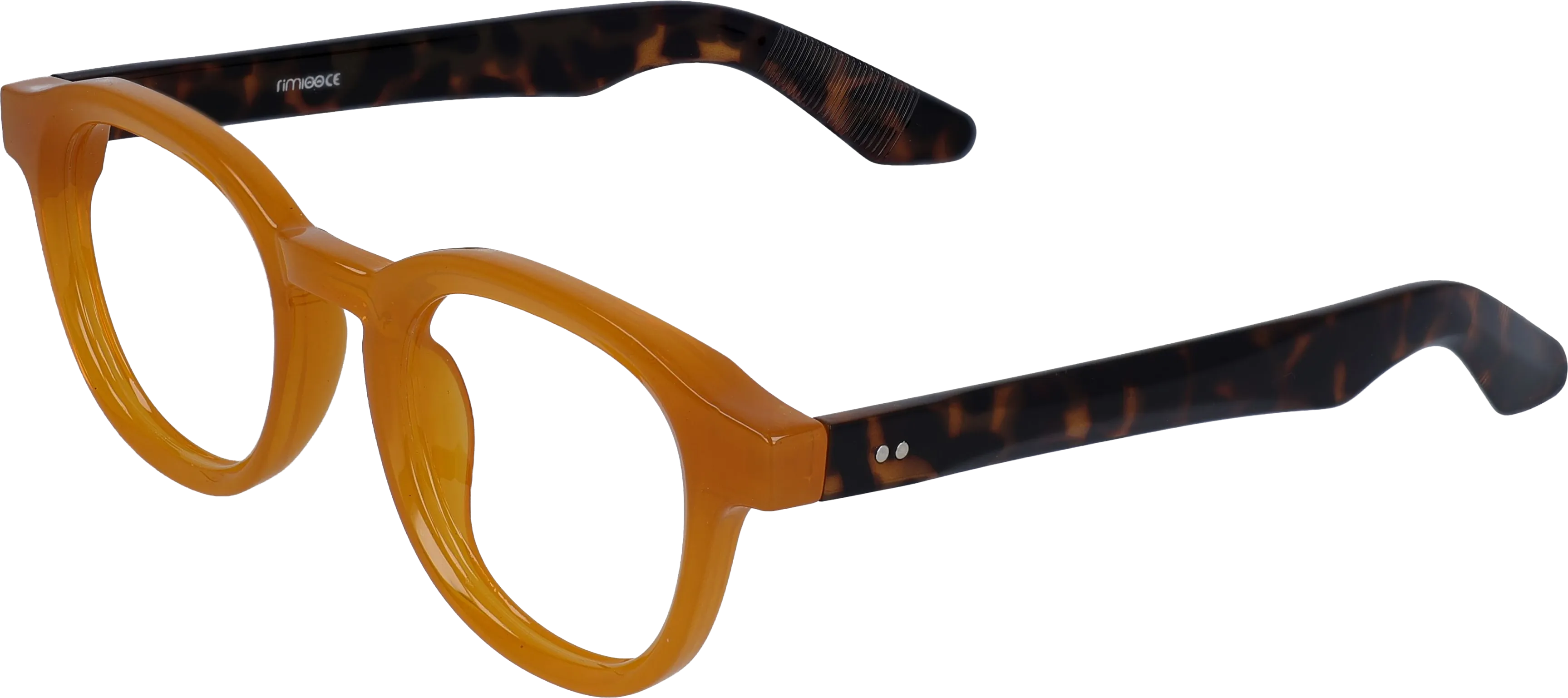 Orange Small optical frame angled view for better detail