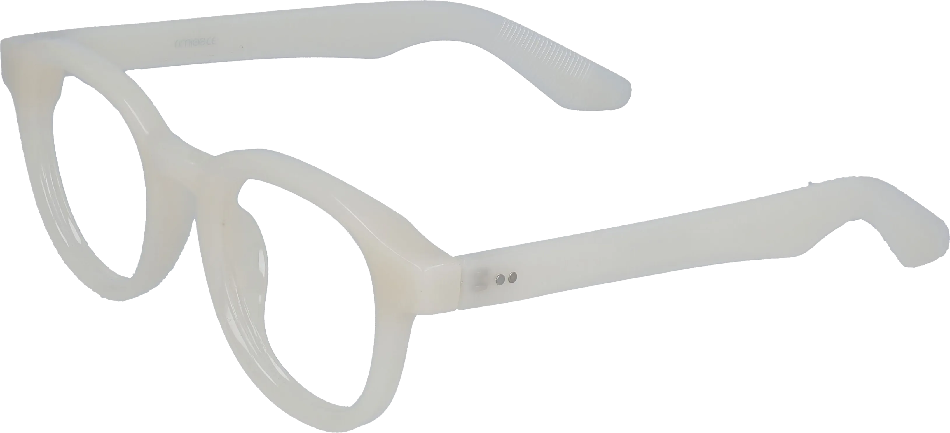White Small optical frame angled view for better detail