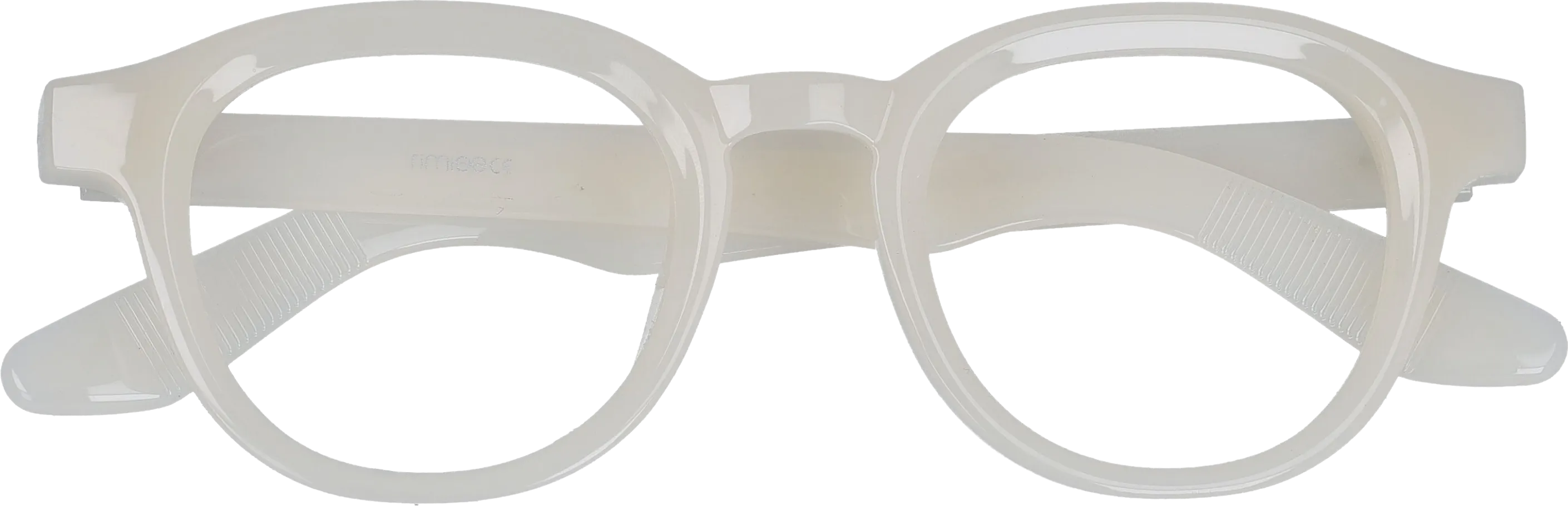  White Small optical frame front view close-up