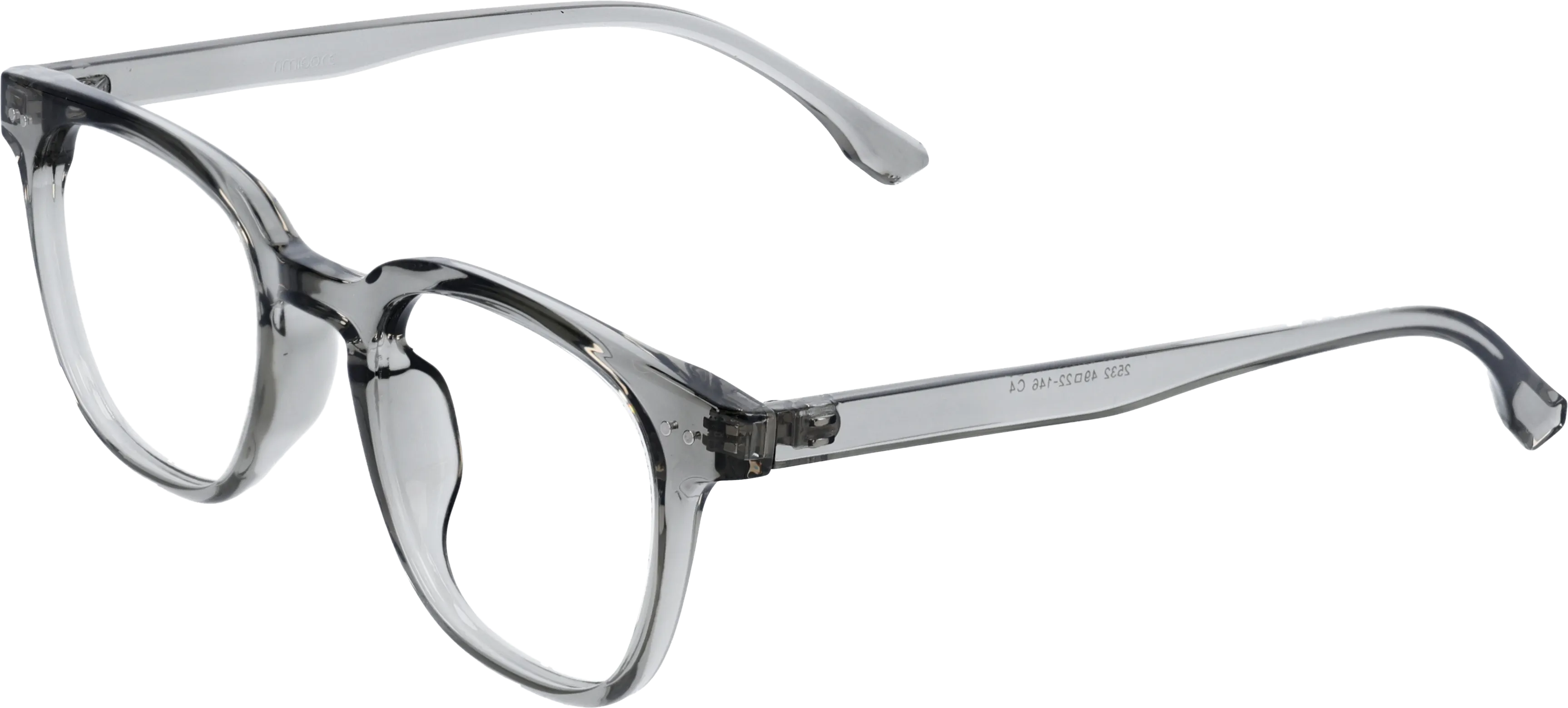 Grey/Transperent Medium optical frame angled view for better detail