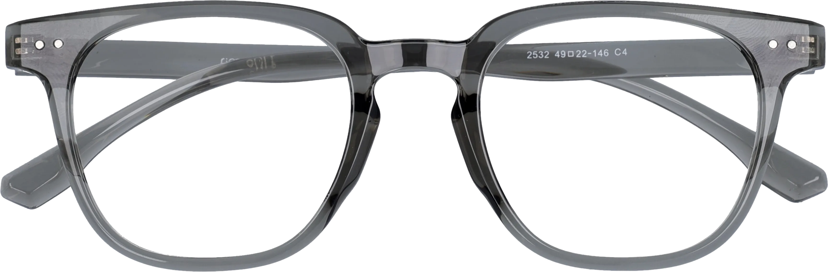  Grey/Transperent Medium optical frame front view close-up