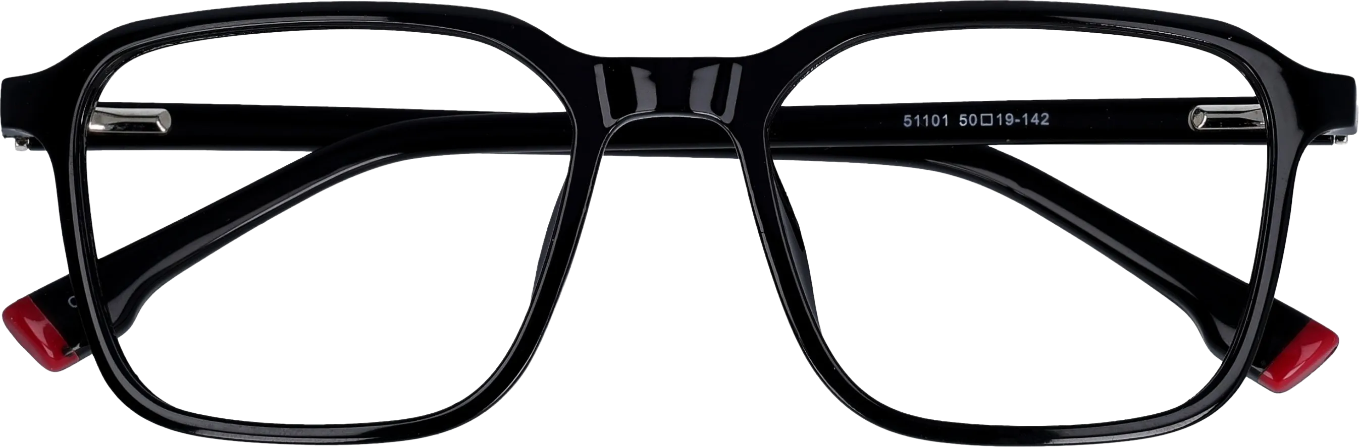  Black Small optical frame front view close-up