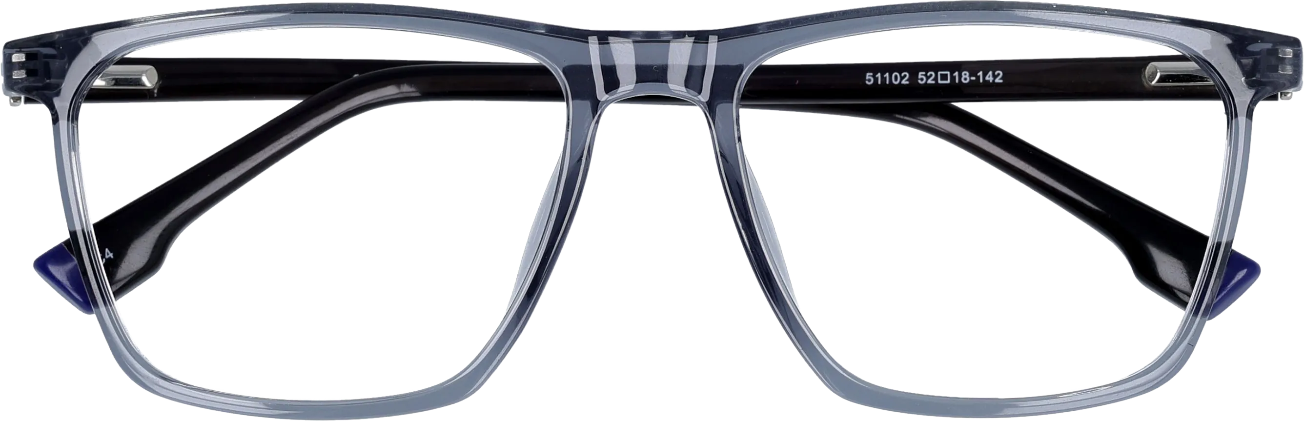  Grey Medium optical frame front view close-up