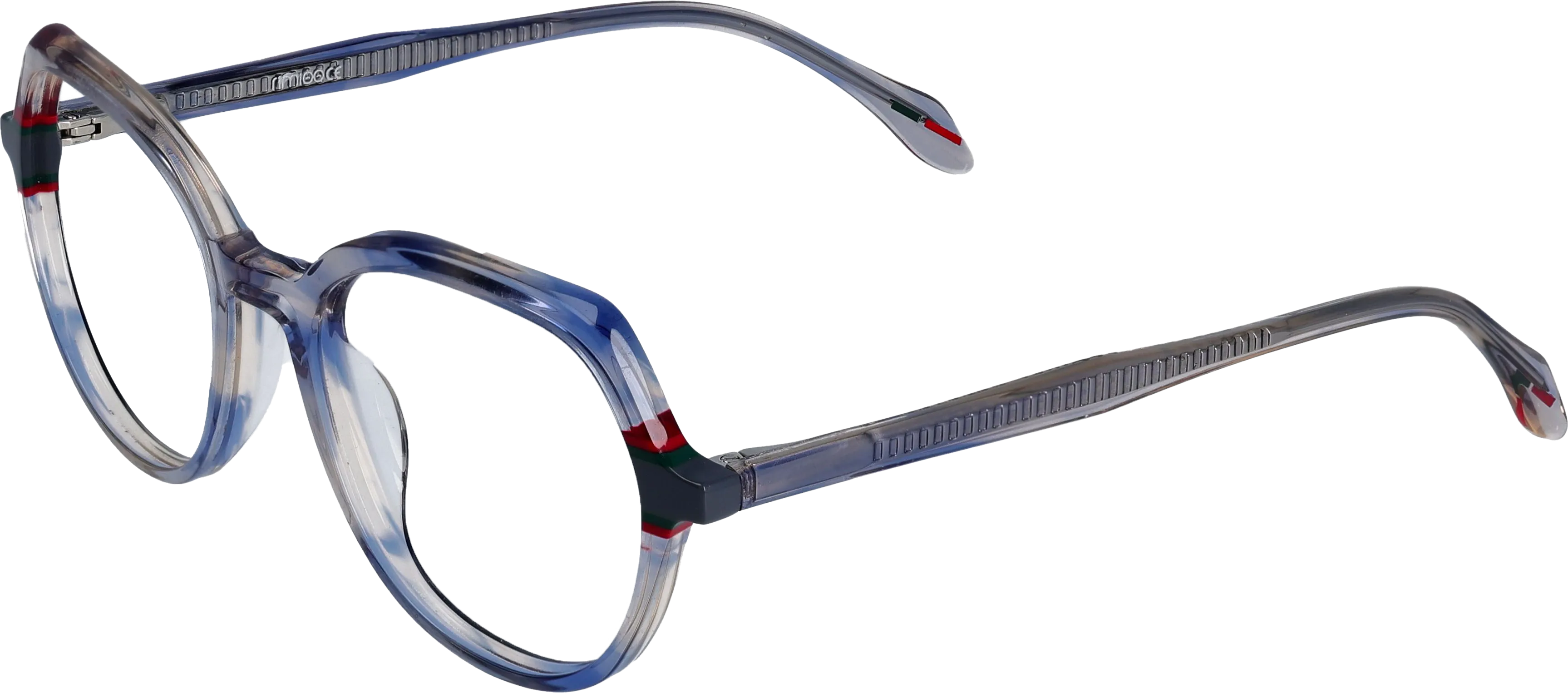 Blue Small optical frame angled view for better detail