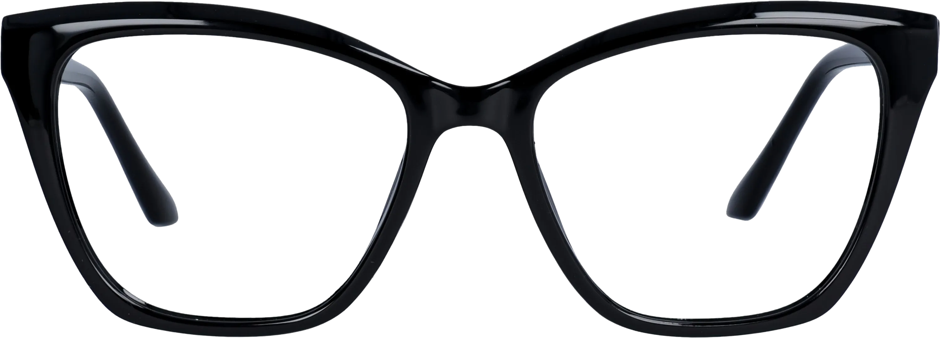 Black Medium optical frame front view with arms open