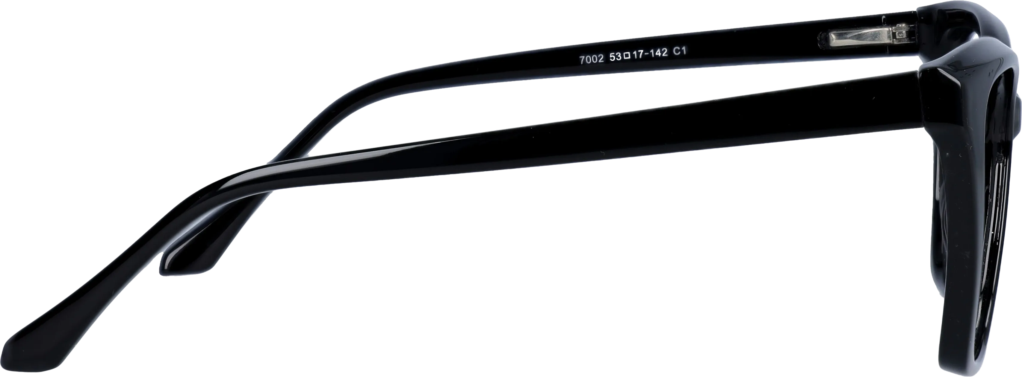 Black Medium optical frame side view, highlighting the temples
