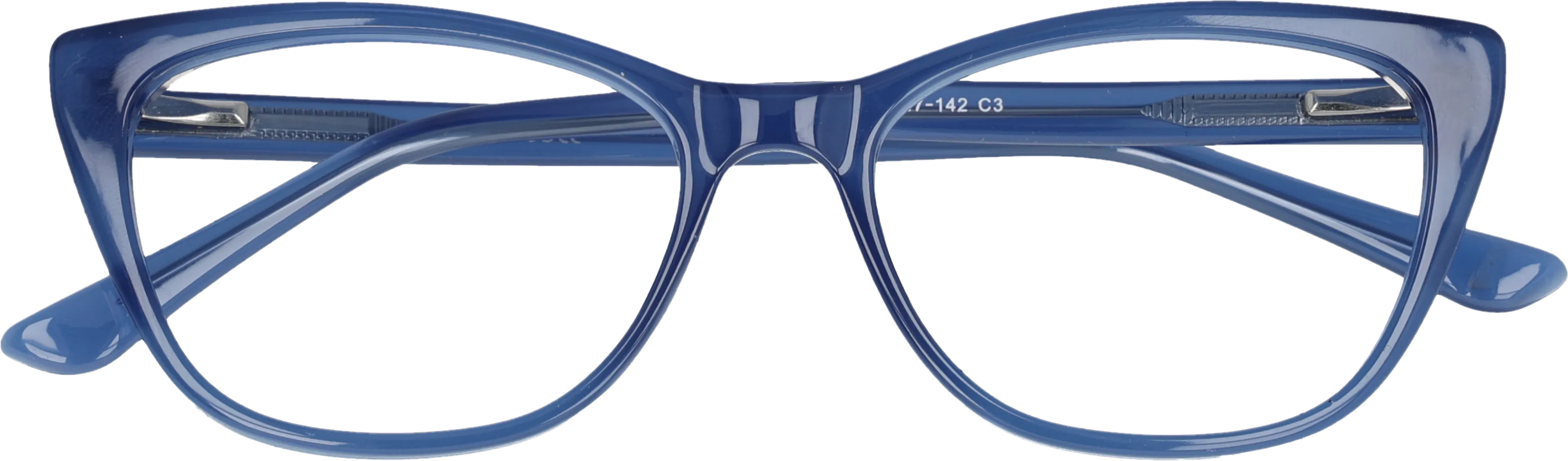  Blue Medium optical frame front view close-up