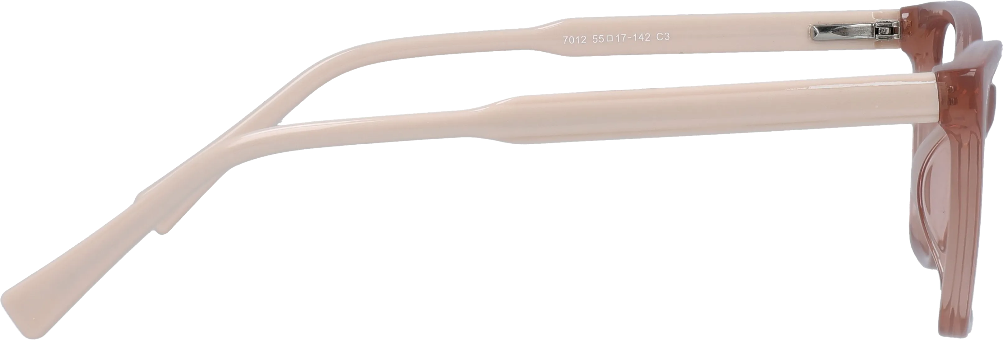 Brown Medium optical frame side view, highlighting the temples