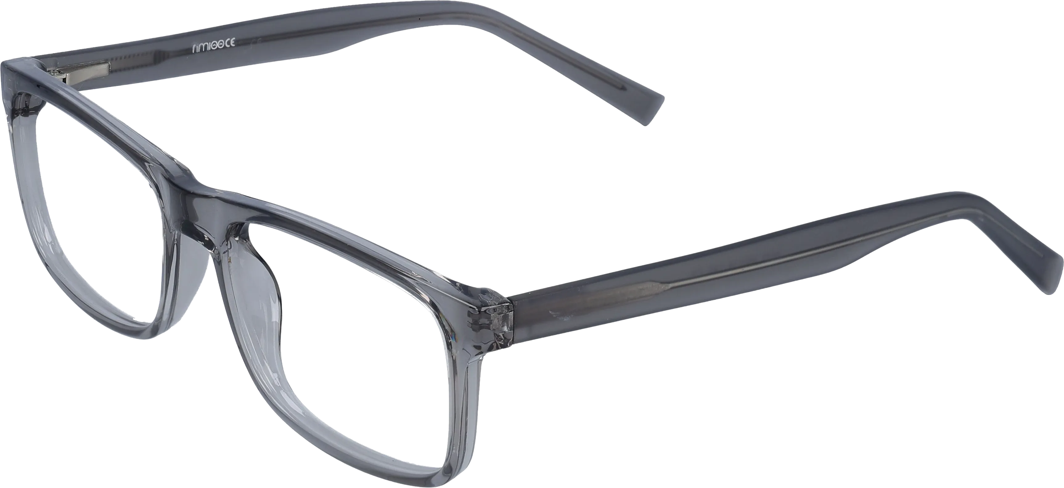 Grey Large optical frame angled view for better detail