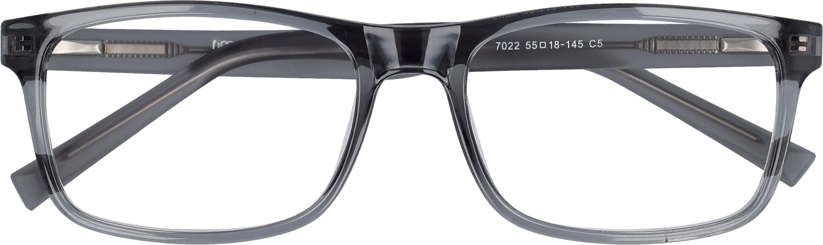  Grey Large optical frame front view close-up