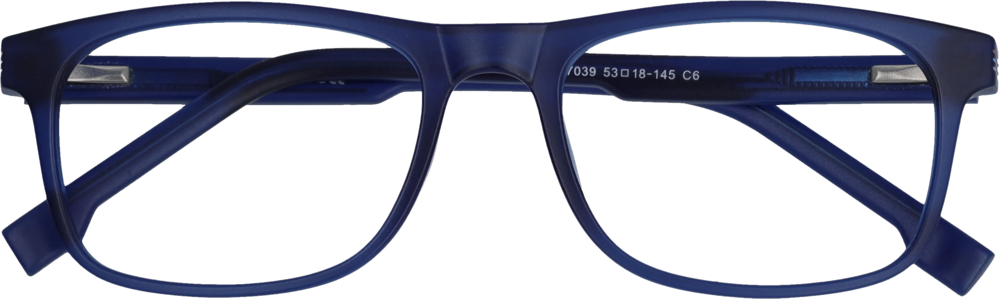  Blue Medium optical frame front view close-up