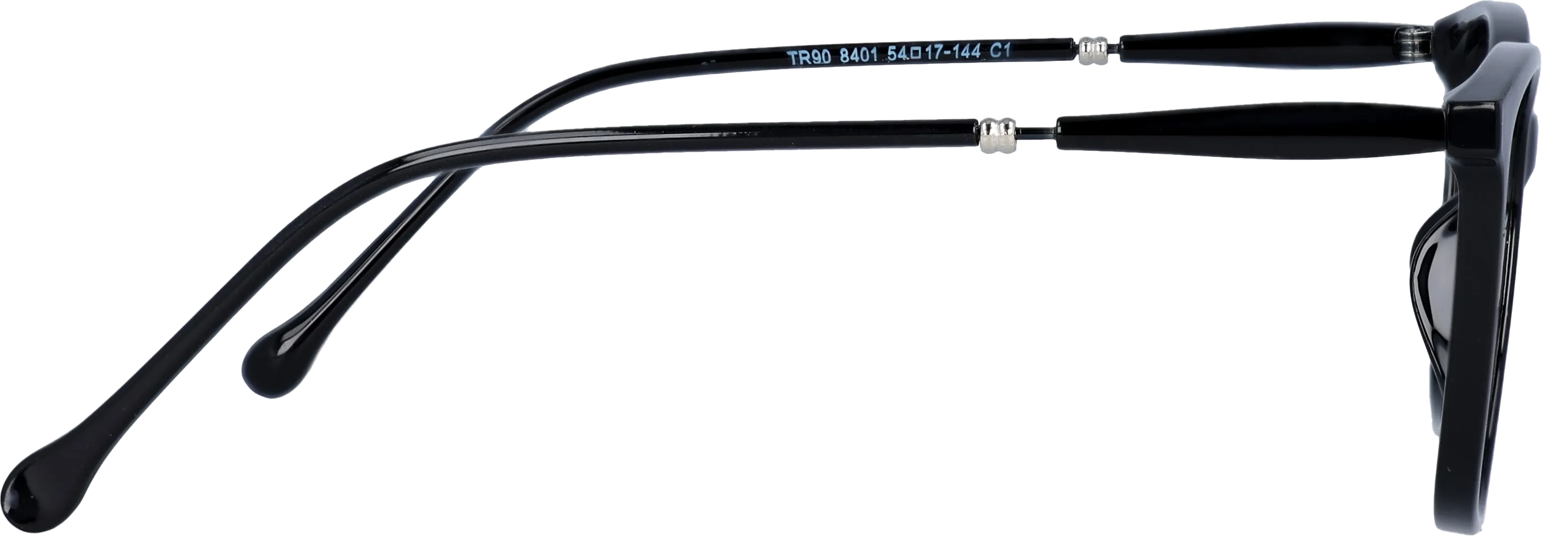 Black Medium optical frame side view, highlighting the temples