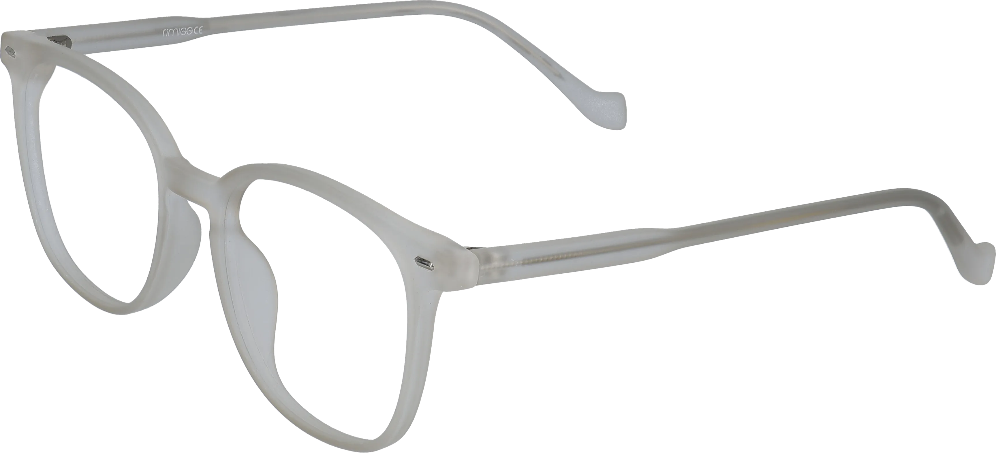 White Medium optical frame angled view for better detail