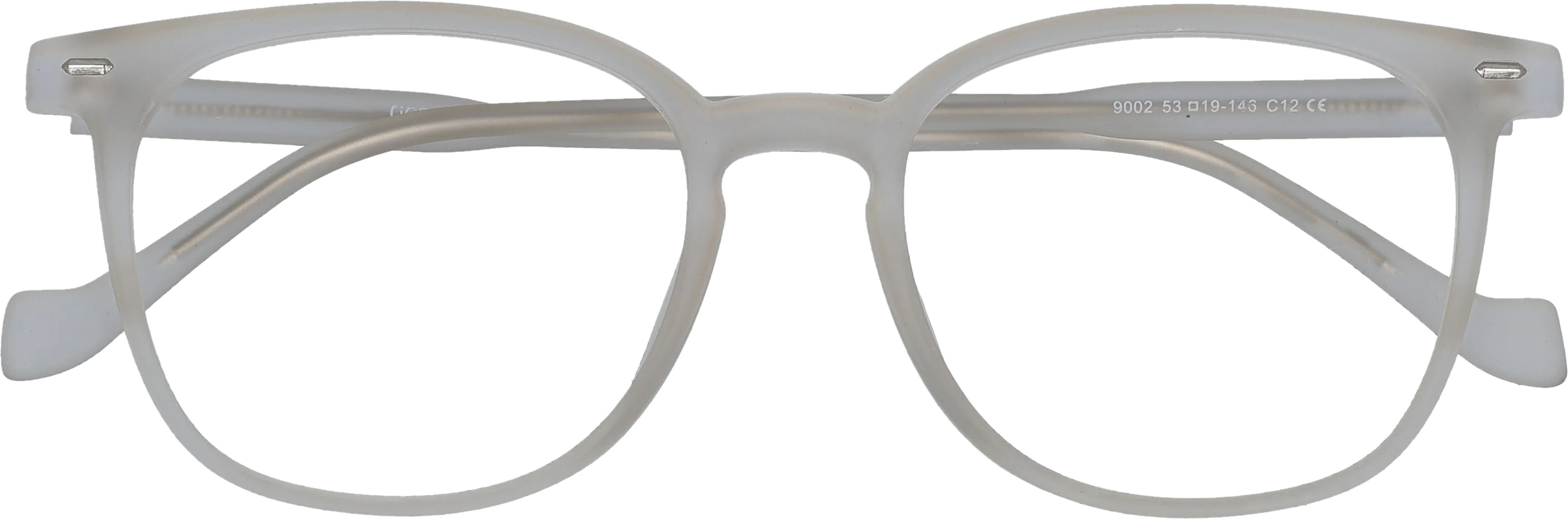  White Medium optical frame front view close-up