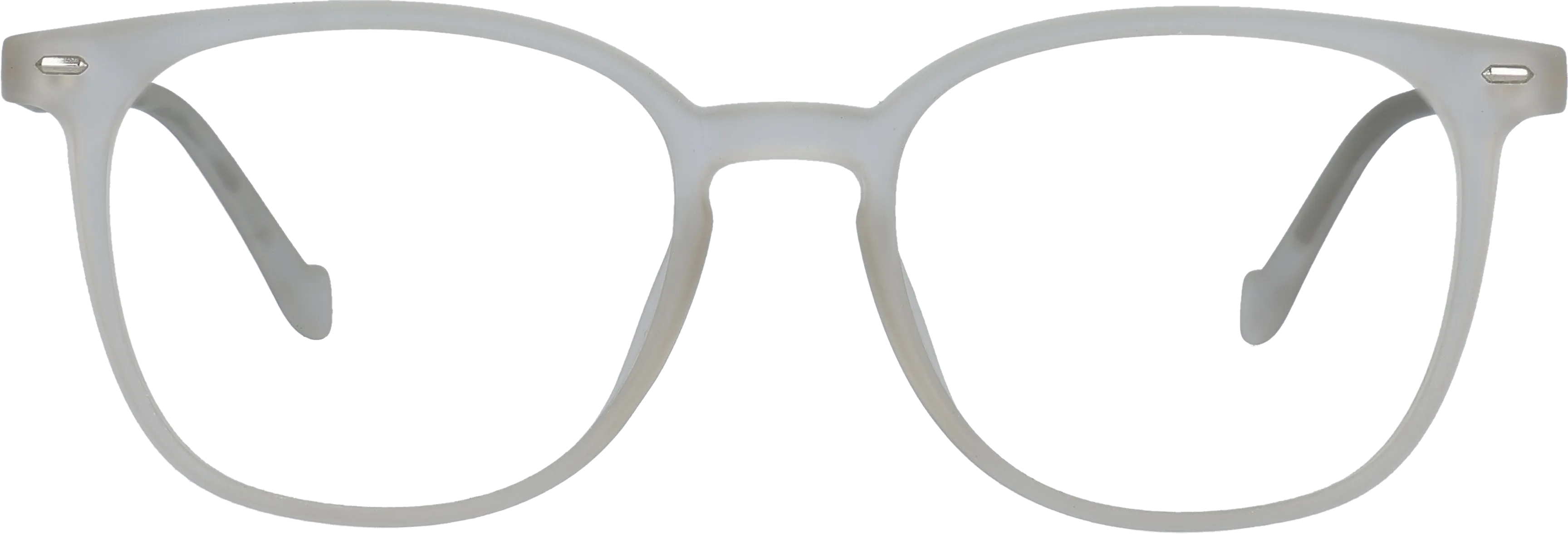 White Medium optical frame front view with arms open