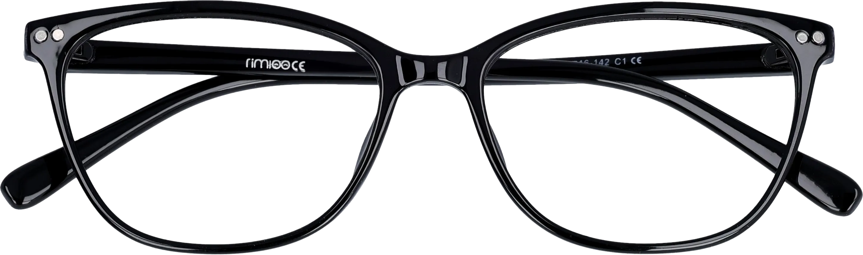  Black Small optical frame front view close-up