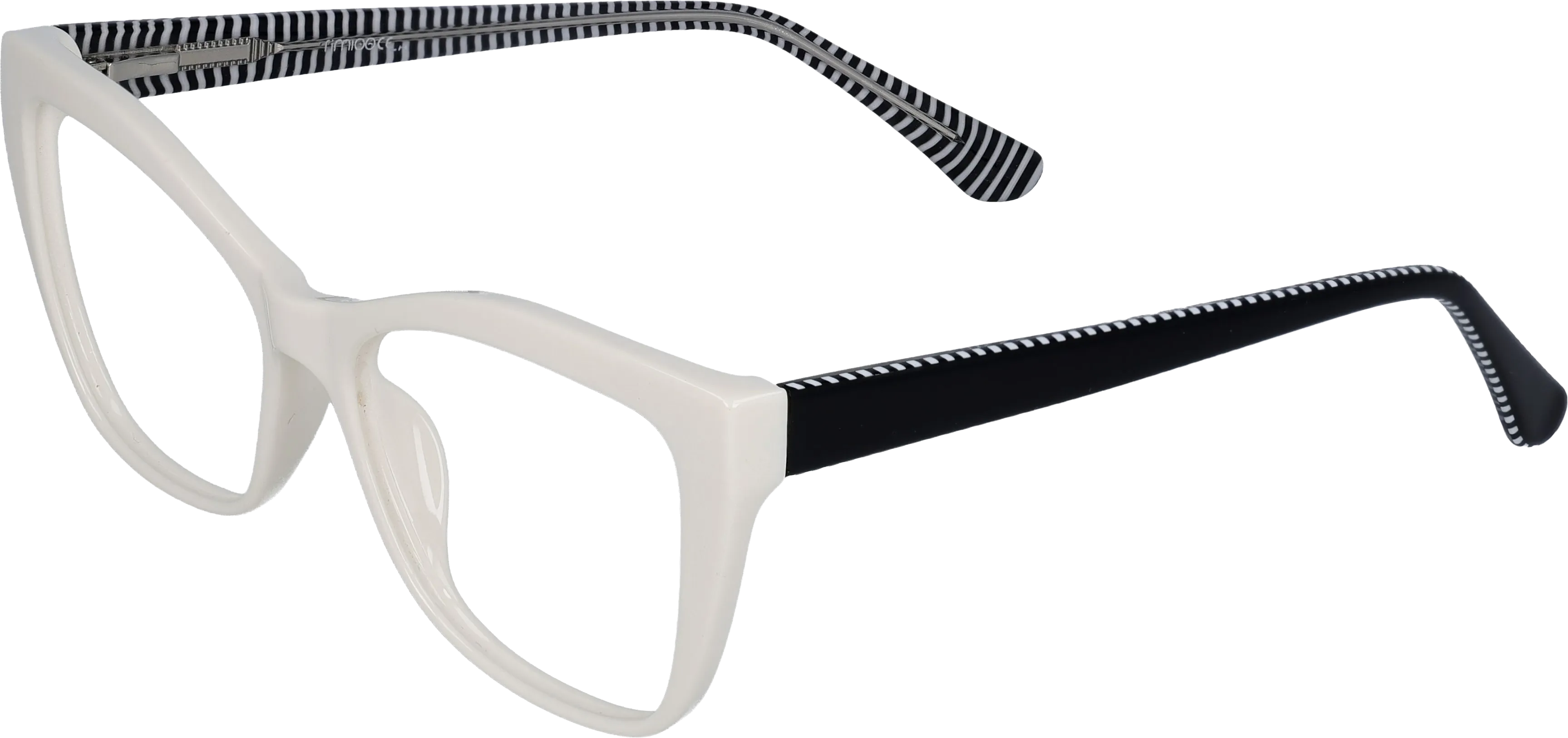 White Large optical frame angled view for better detail
