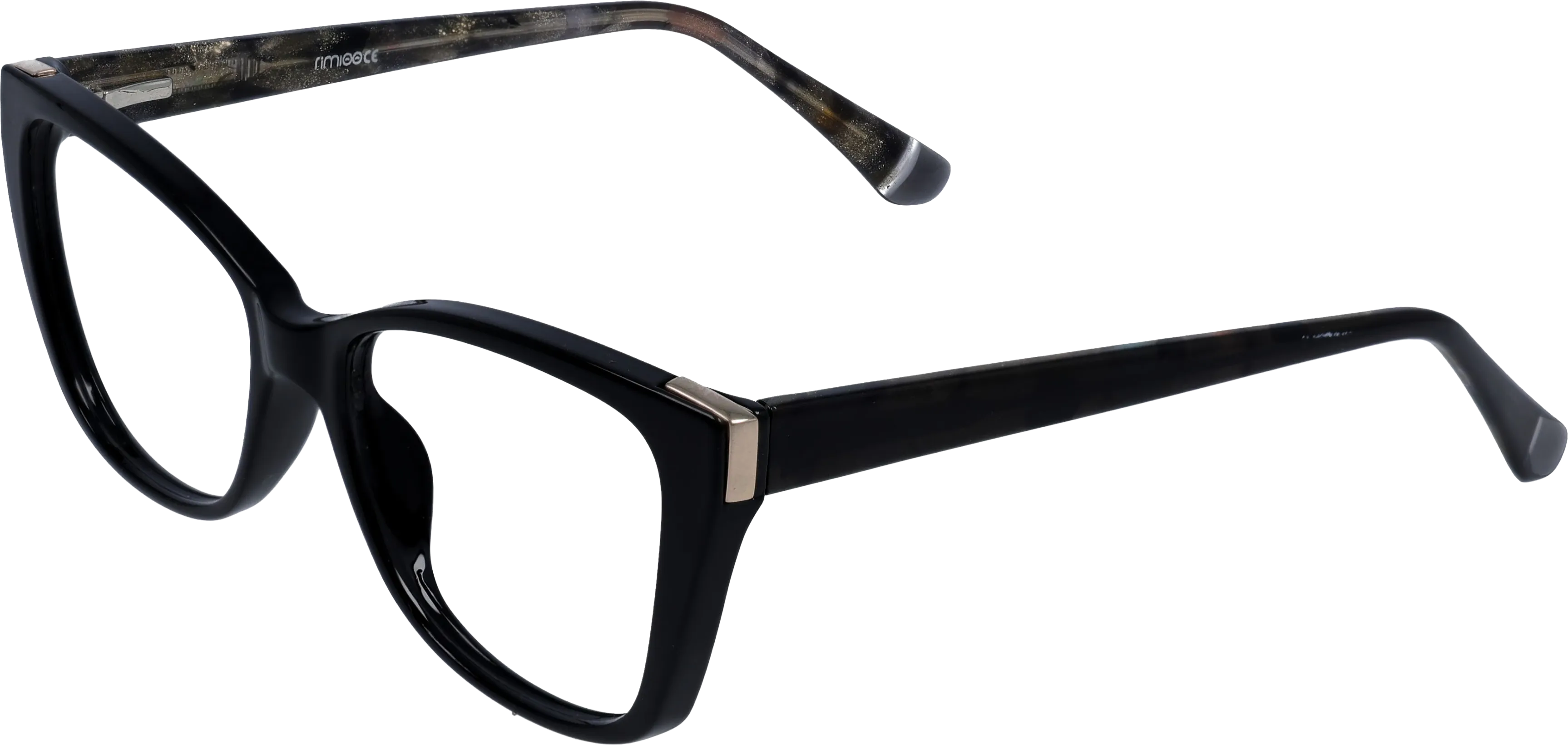 Black Large optical frame angled view for better detail