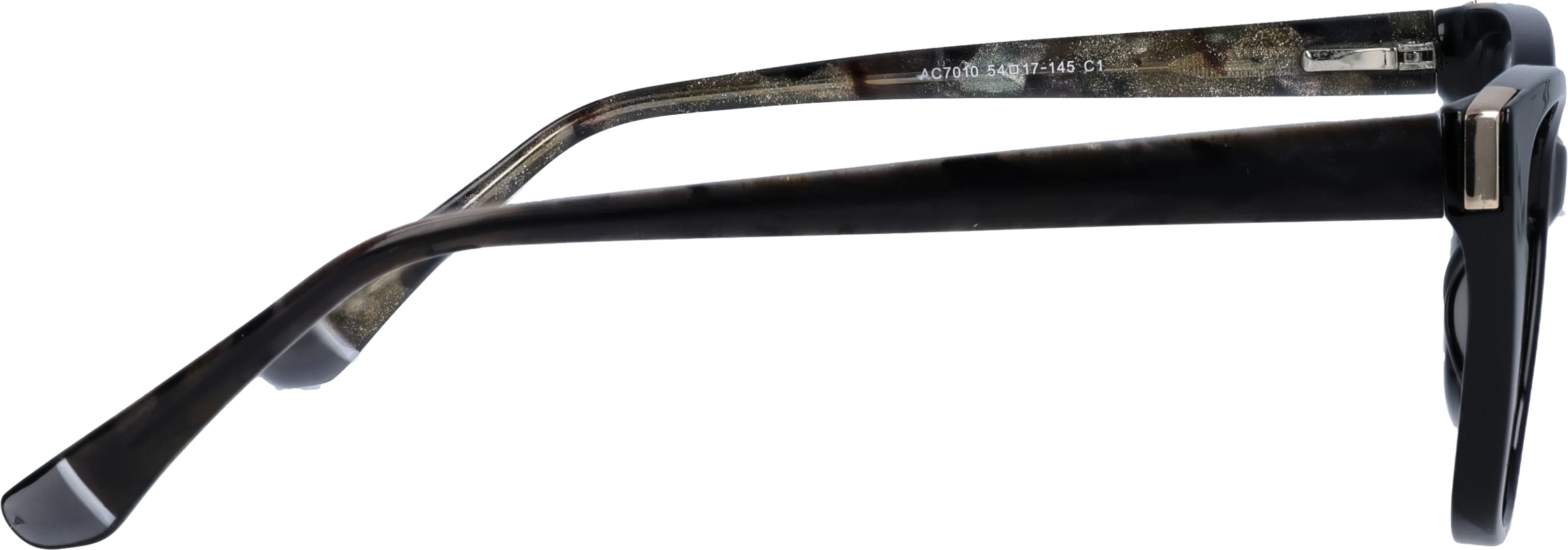 Black Large optical frame side view, highlighting the temples