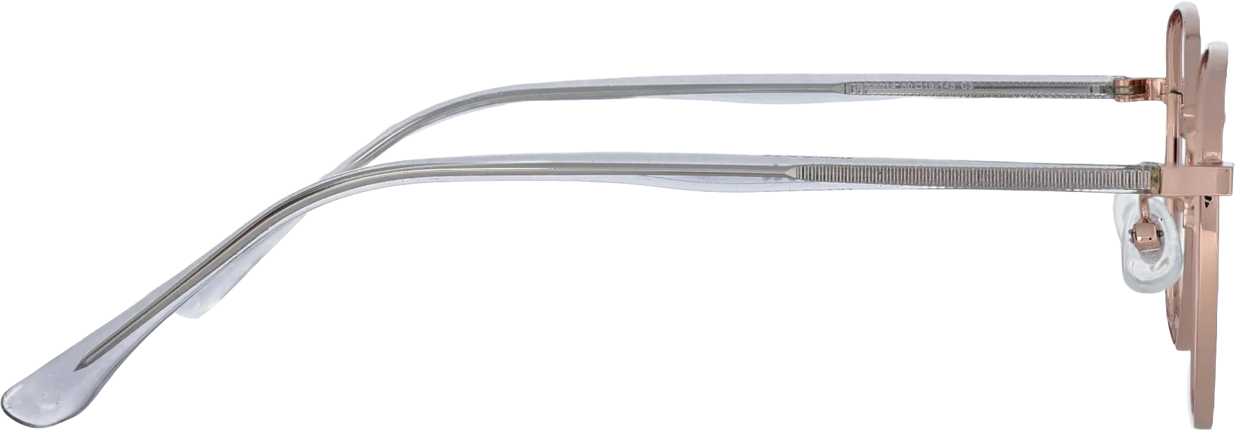 gold Small optical frame side view, highlighting the temples