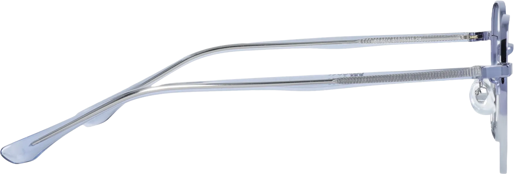 Grey Small optical frame side view, highlighting the temples