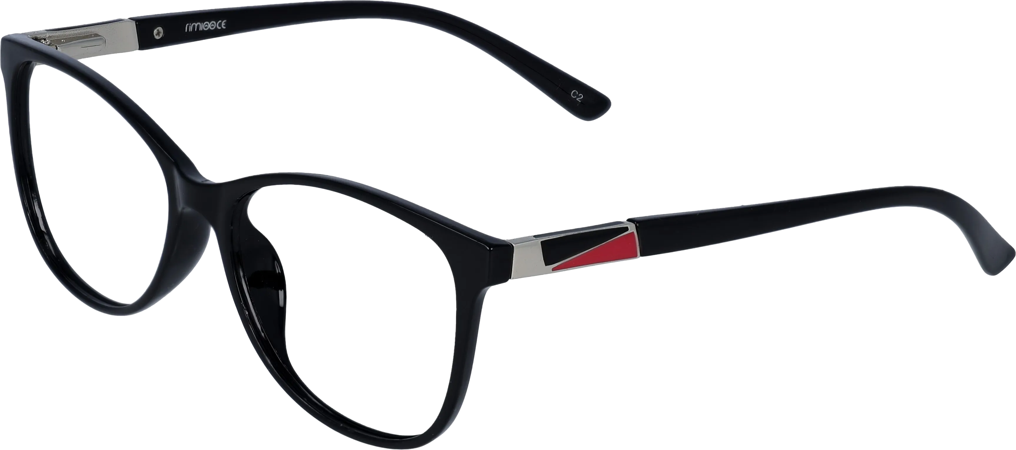 Black Silver Medium optical frame angled view for better detail