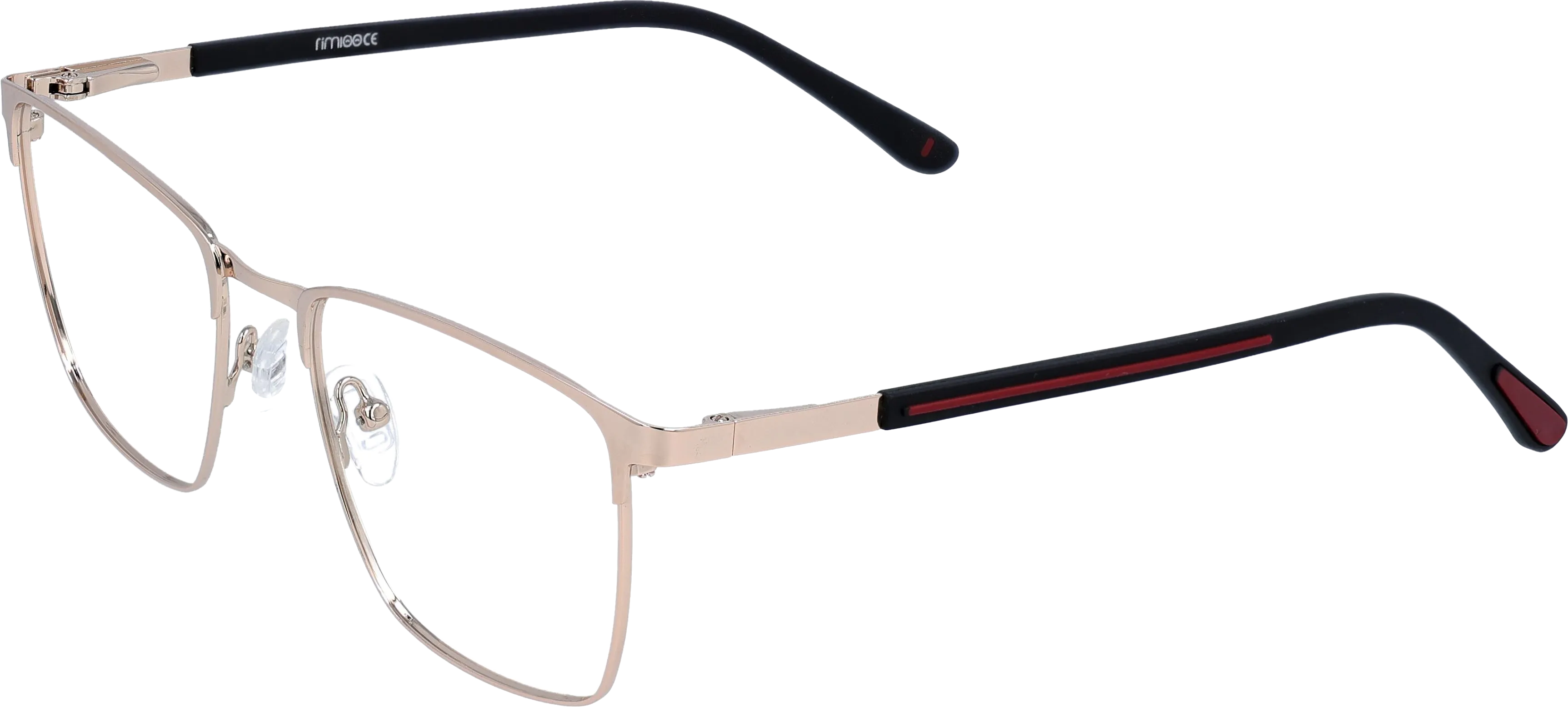 Gold Large optical frame angled view for better detail
