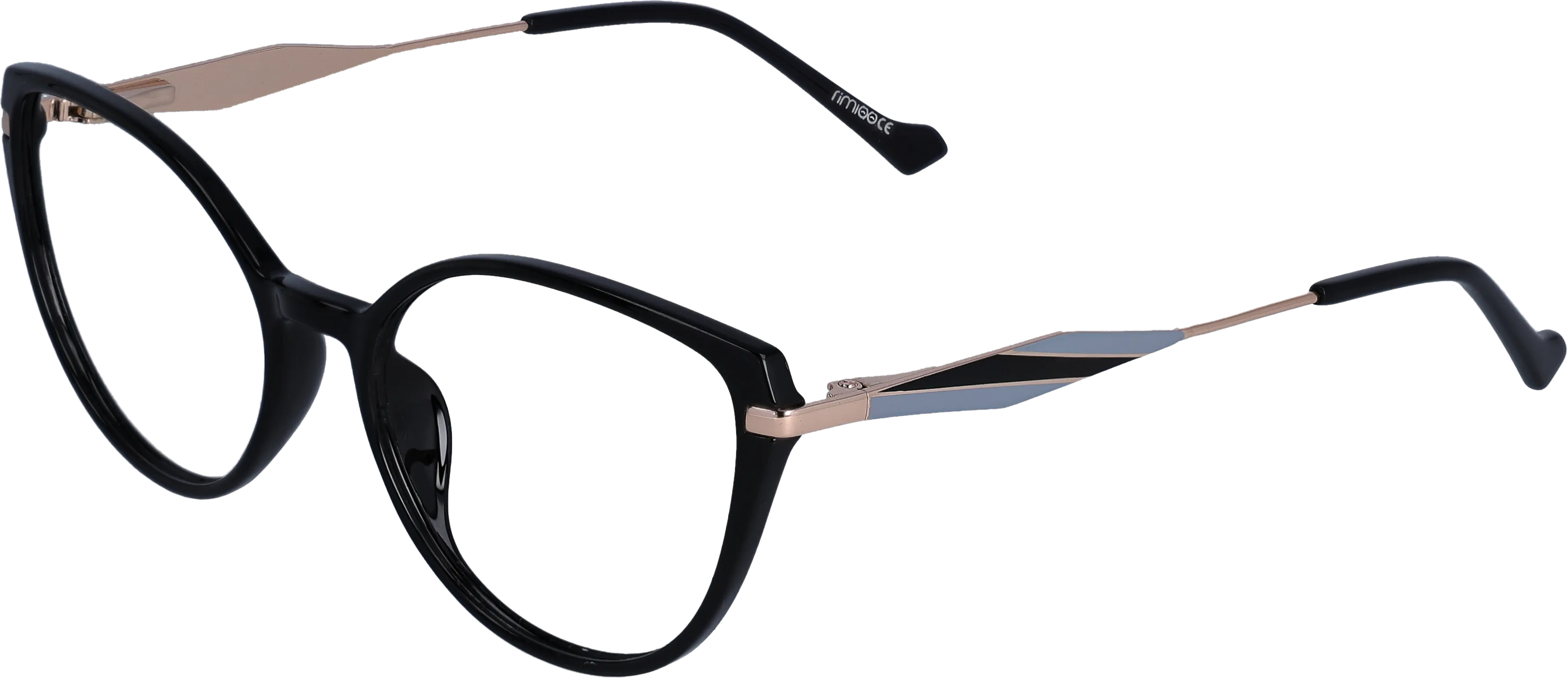 Black Medium optical frame angled view for better detail