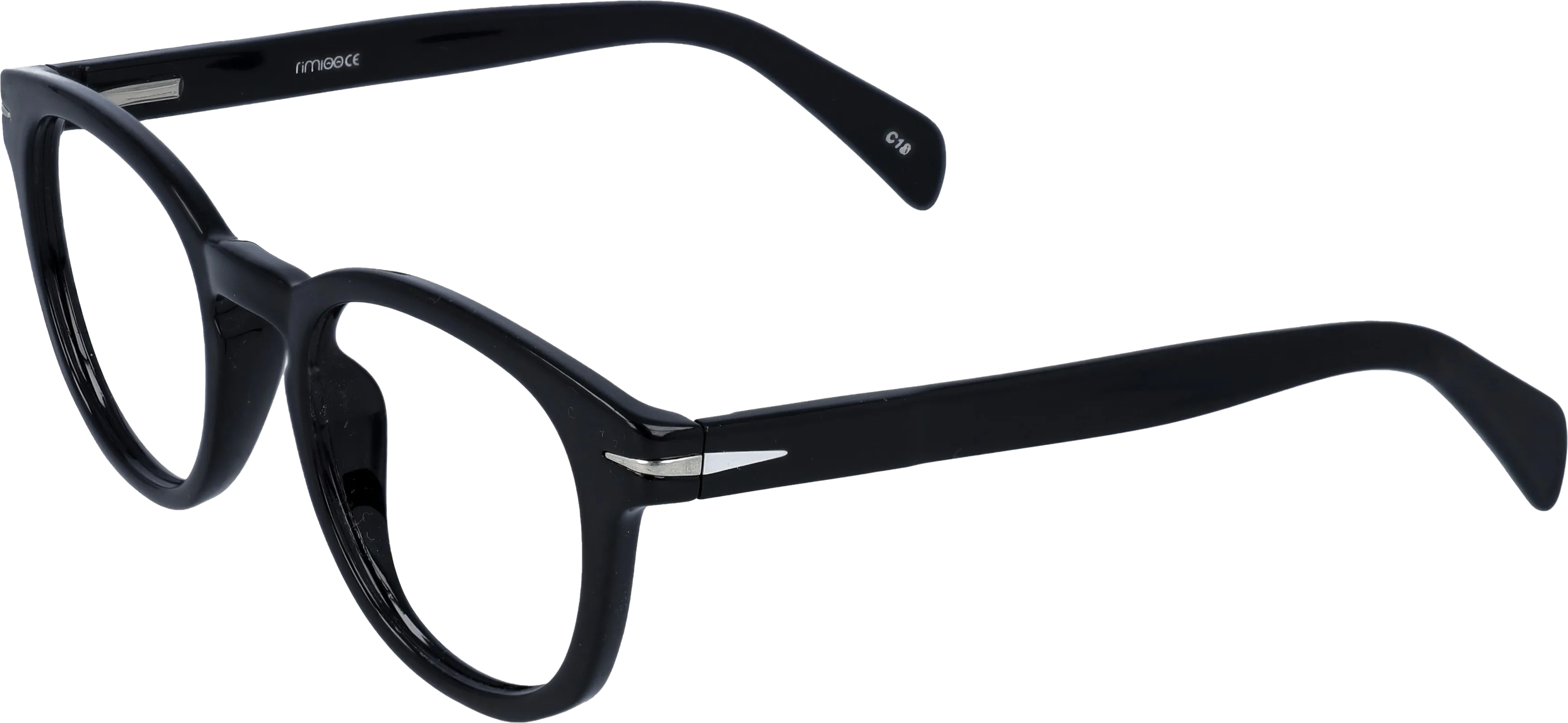 Black Small optical frame angled view for better detail