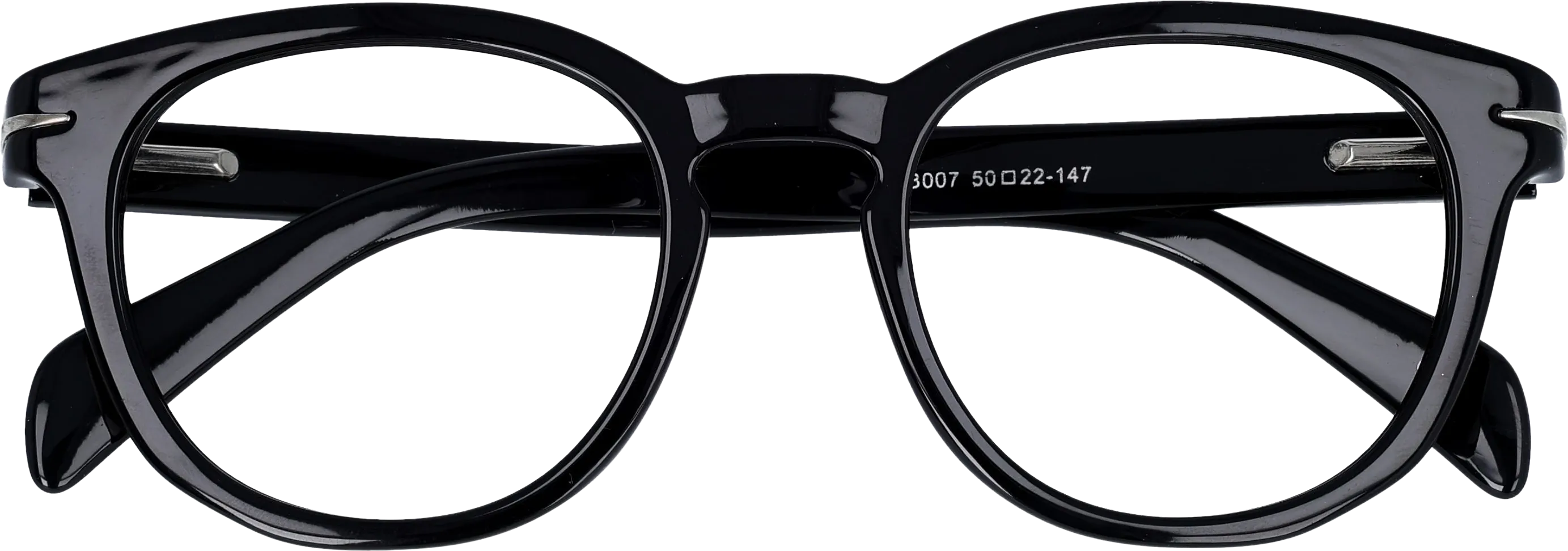  Black Small optical frame front view close-up