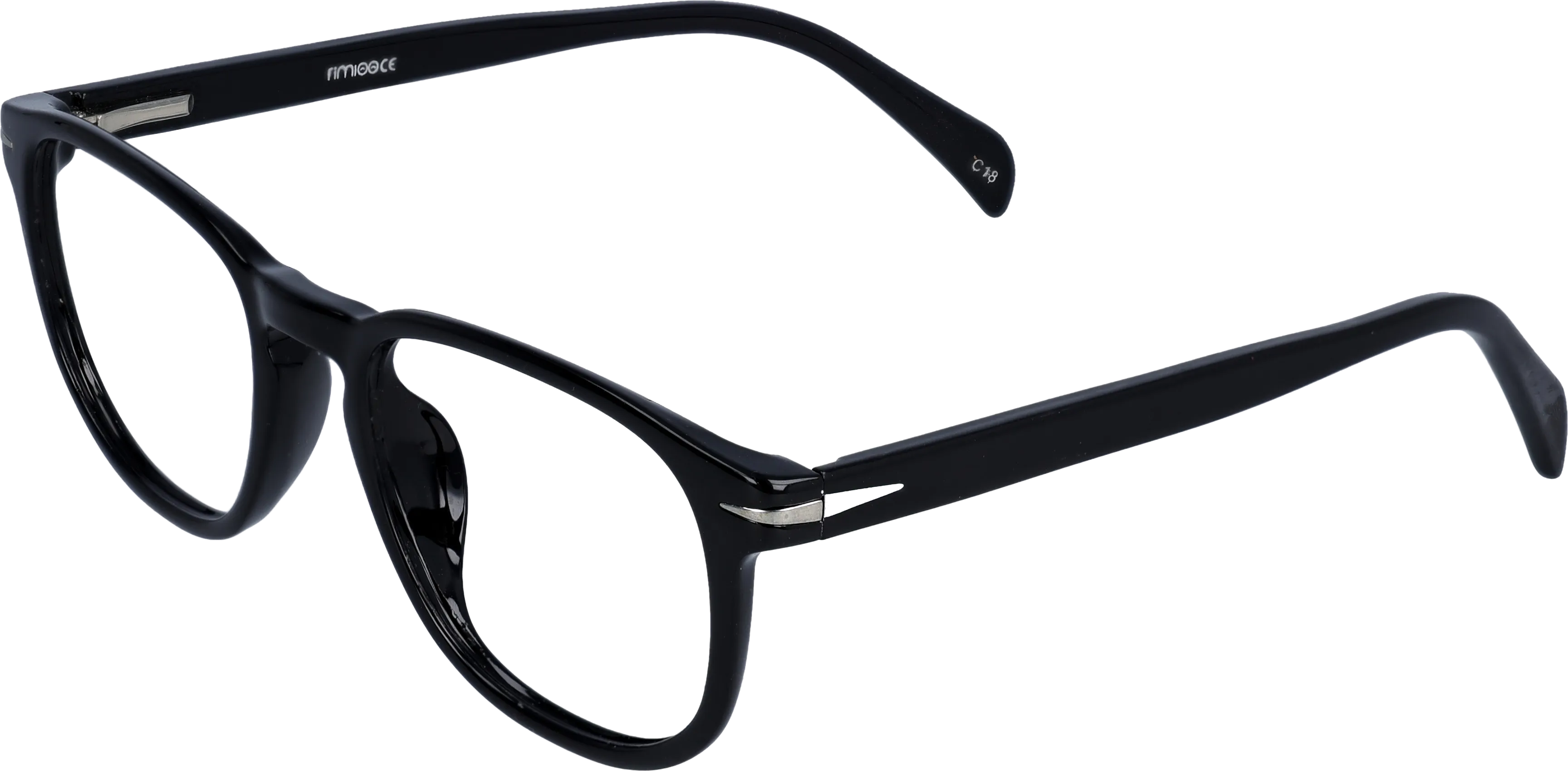 Black Medium optical frame angled view for better detail