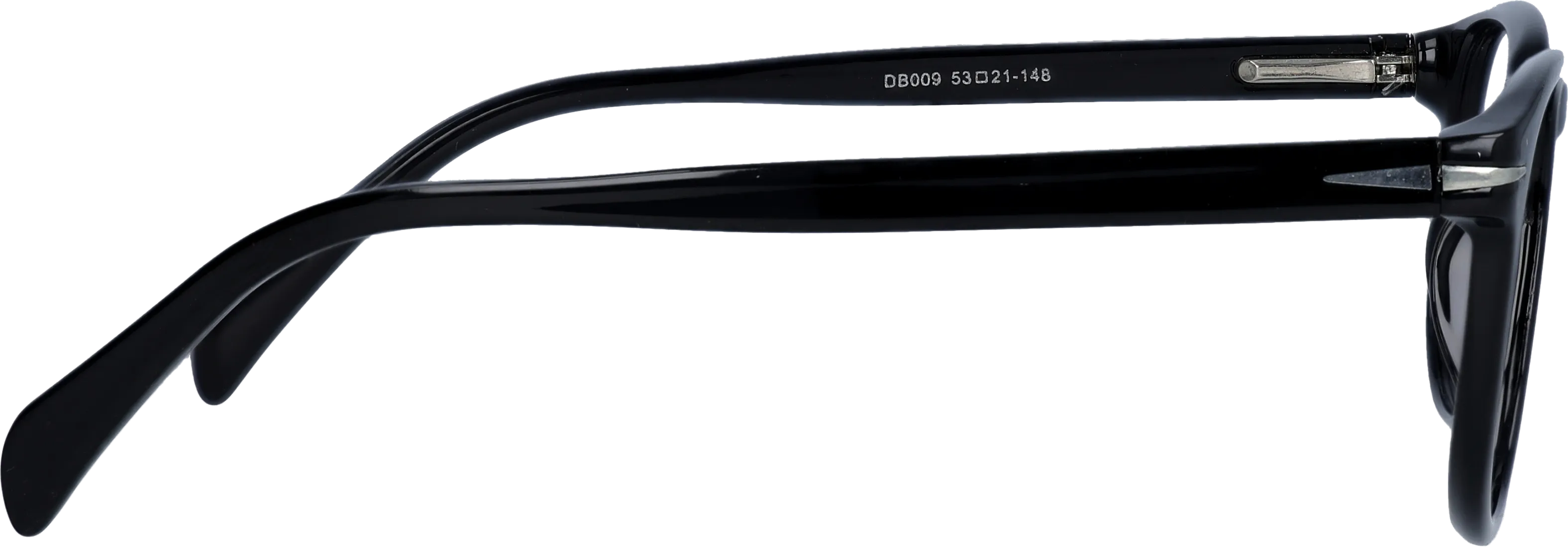 Black Medium optical frame side view, highlighting the temples
