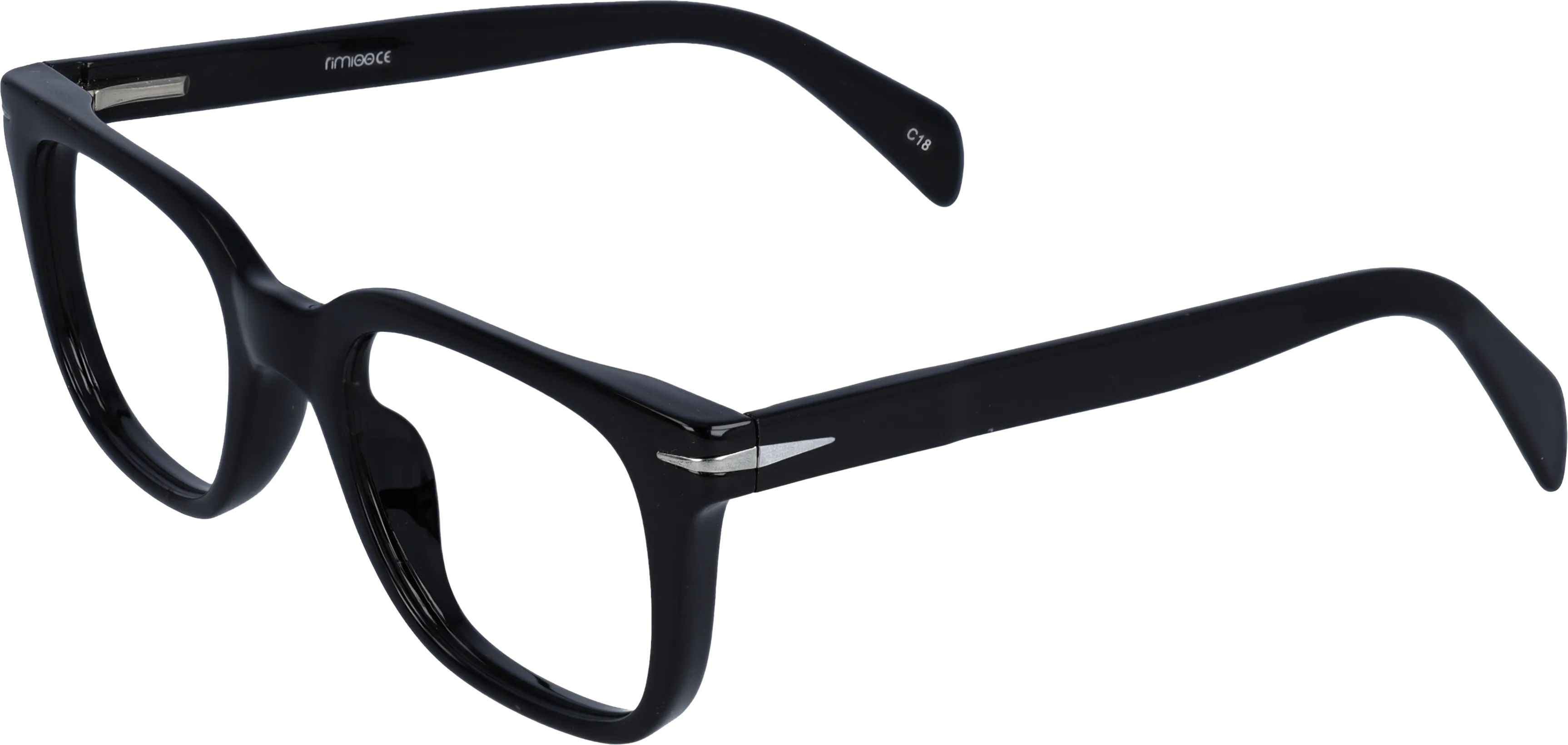 Black Small optical frame angled view for better detail