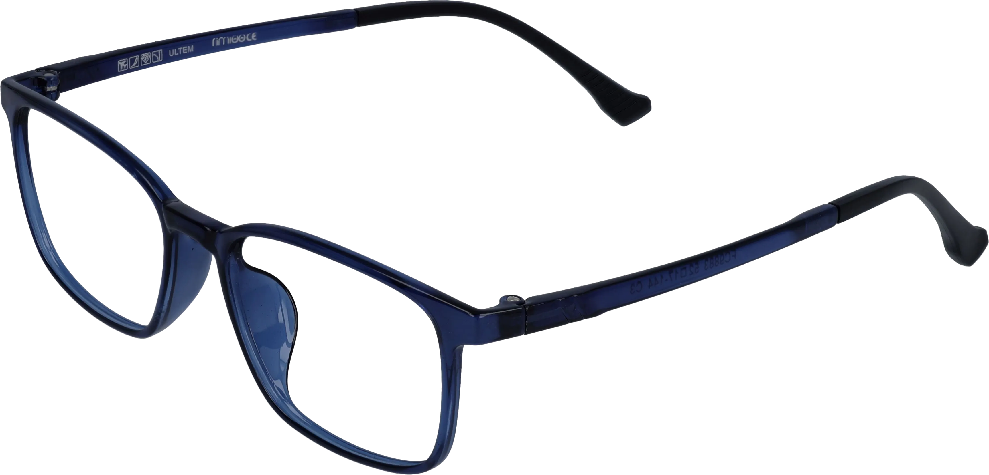 Blue Medium optical frame angled view for better detail