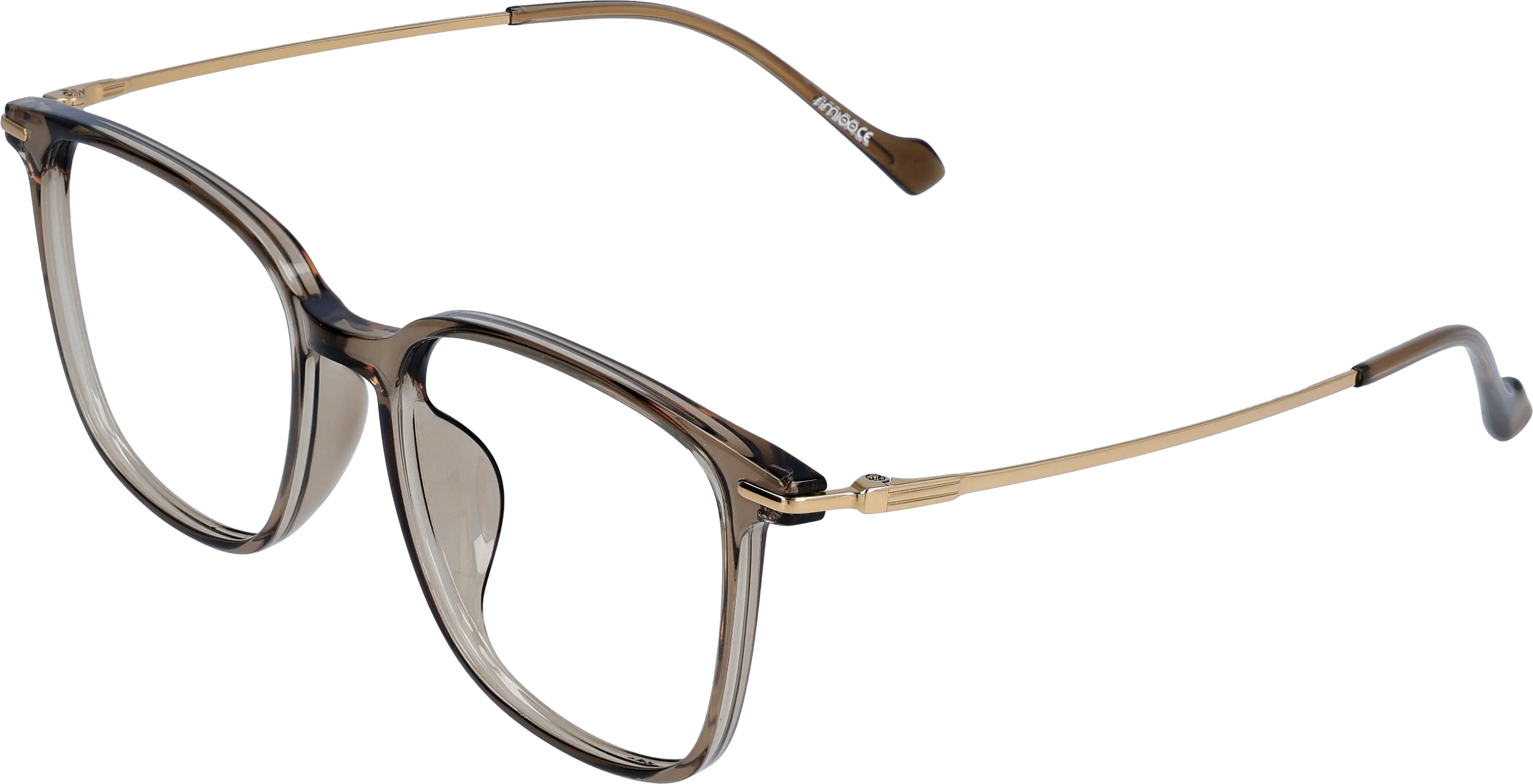 Brown/gold Large optical frame angled view for better detail
