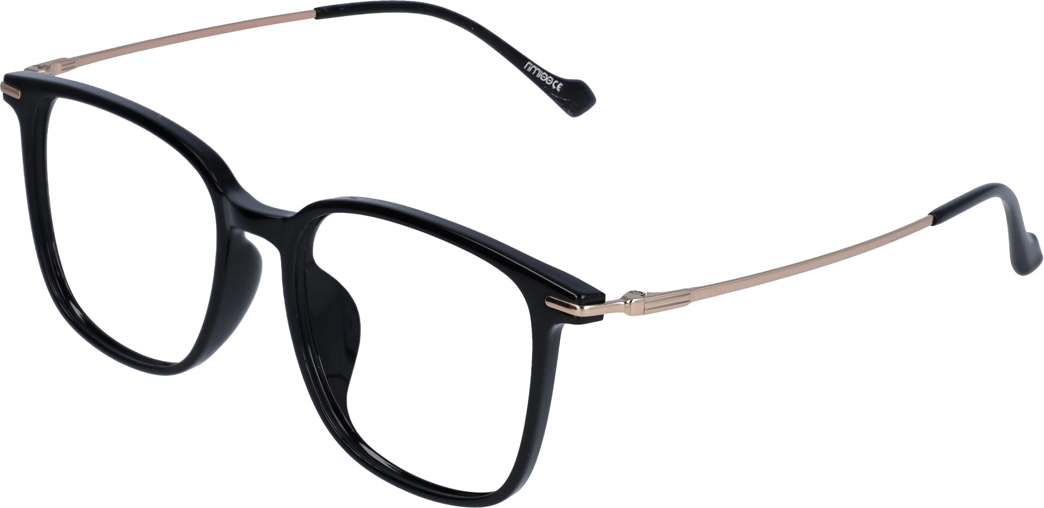 Black /Gold Large optical frame angled view for better detail