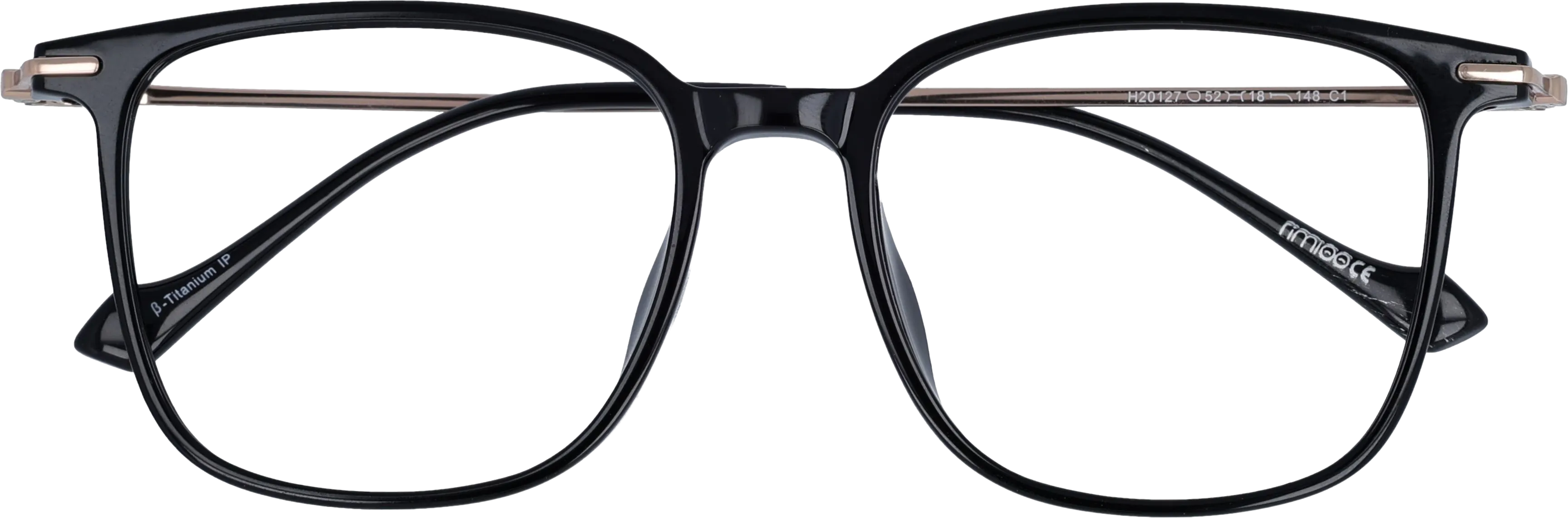  Black /Gold Large optical frame front view close-up